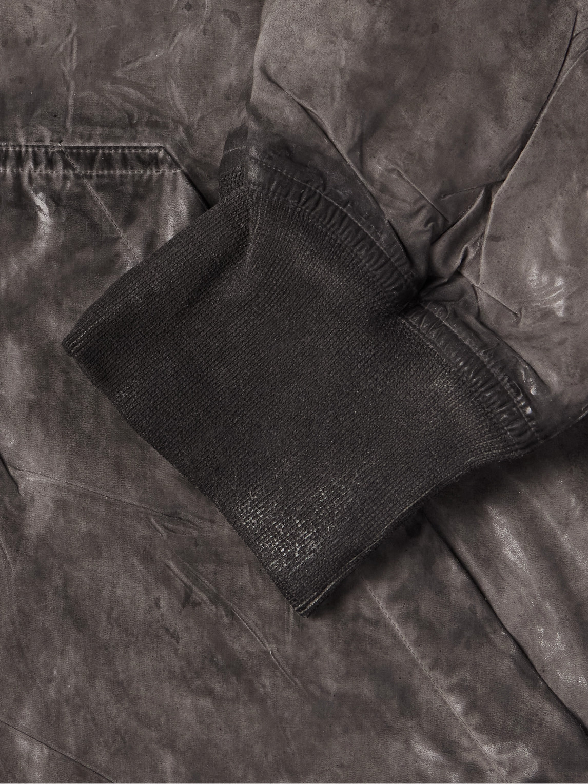 Shop Rick Owens Drkshdw Garment-dyed Foil Coated Cotton-poplin Hooded Bomber Jacket In Gray