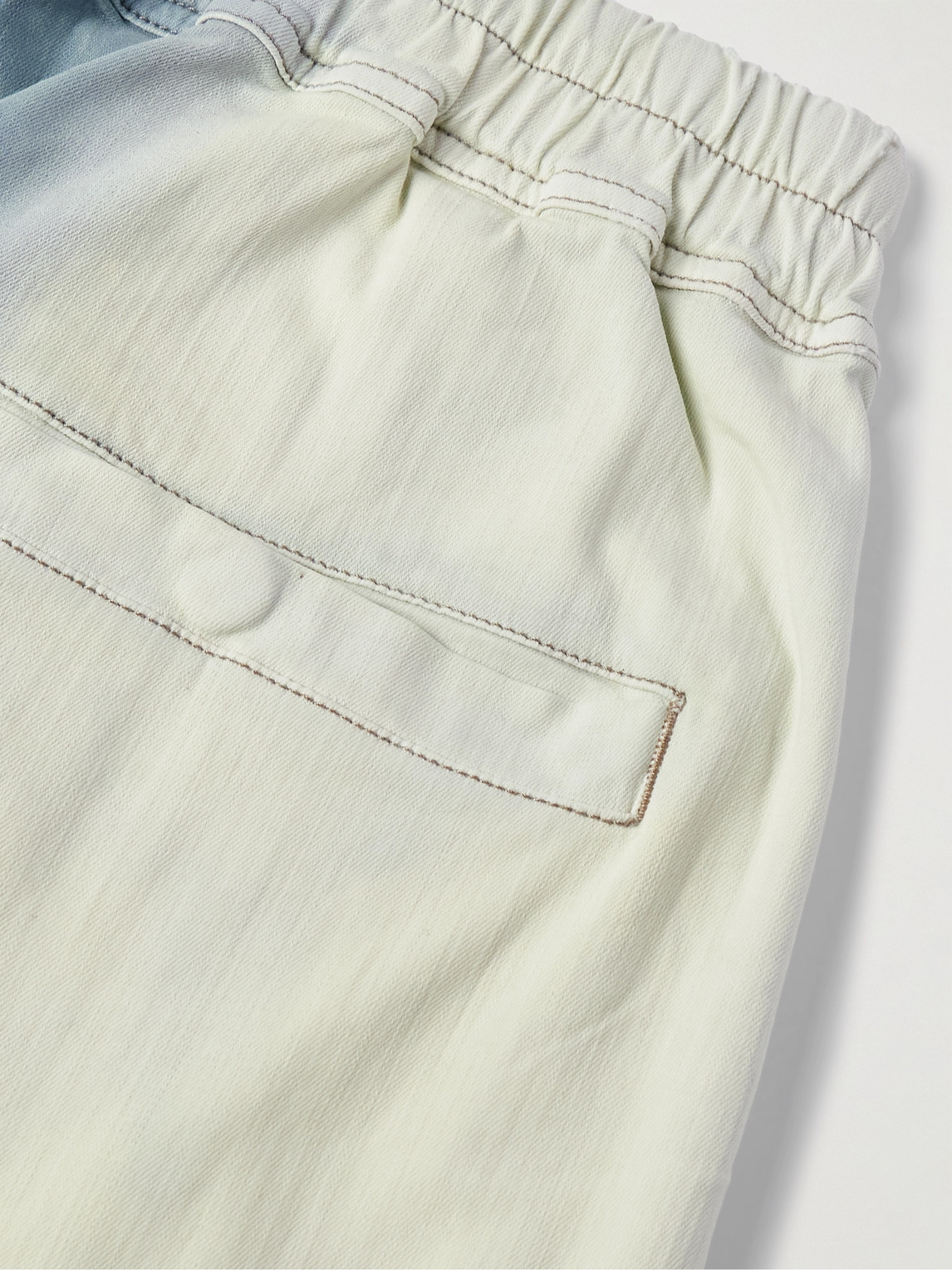 Shop Rick Owens Drkshdw Wide-leg Dégradé Denim Drawstring Cargo Shorts In Blue