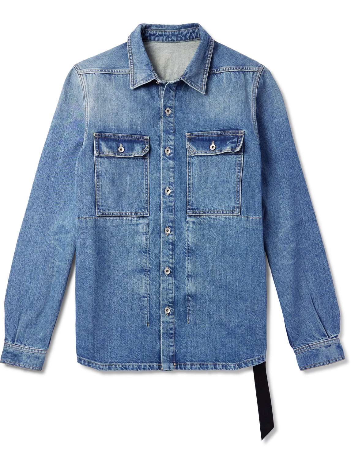 Webbing-Trimmed Denim Overshirt