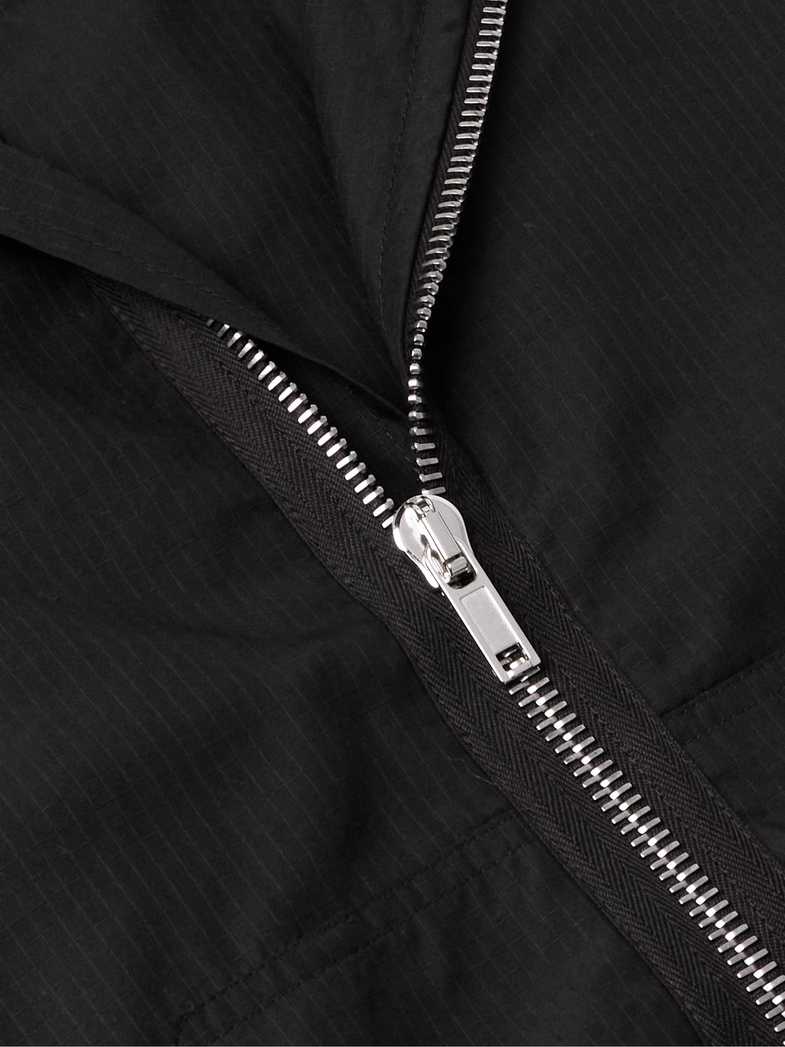 Shop Rick Owens Drkshdw Padded Webbing-trimmed Tencel™ Lyocell-ripstop Hooded Bomber Jacket In Black
