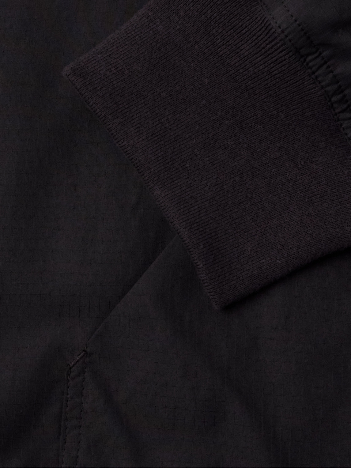 RICK OWENS DRKSHDW PADDED WEBBING-TRIMMED TENCEL™ LYOCELL-RIPSTOP HOODED BOMBER JACKET