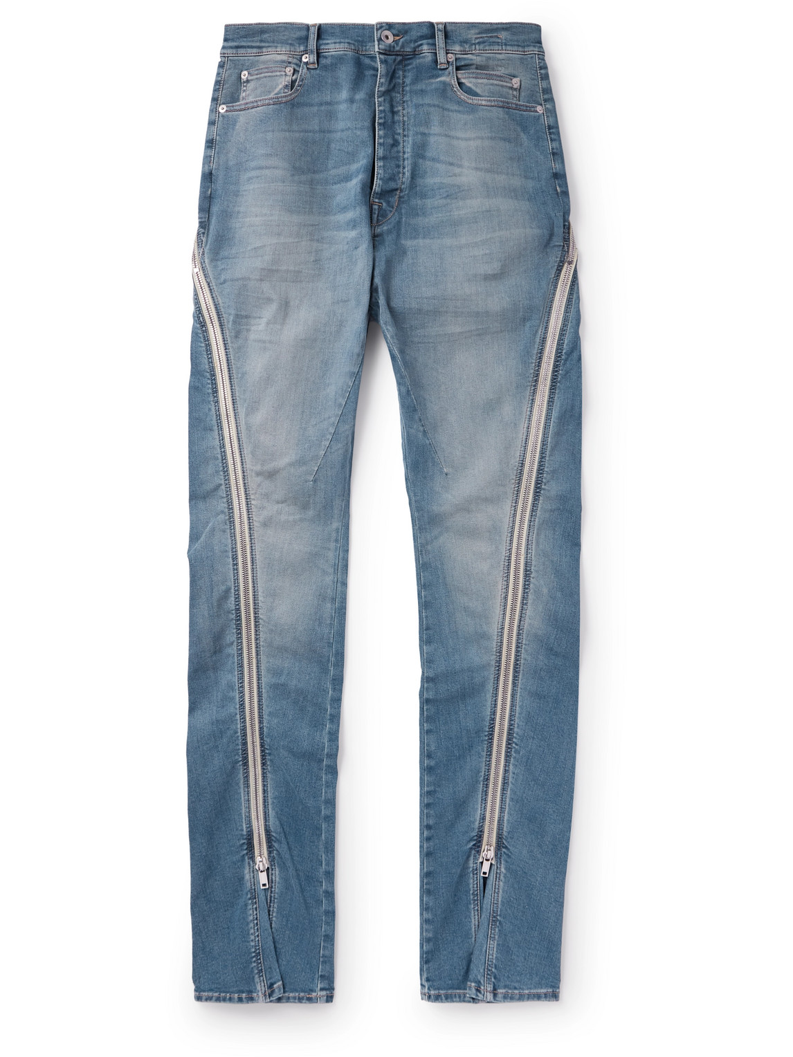 Bolan Banana Wide-Leg Zip-Detailed Waxed Jeans