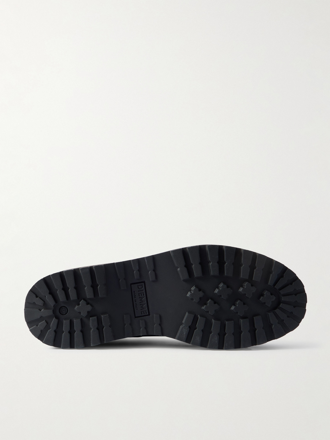 Diemme Cornaro Gomma Rubber And Suede-trimmed Full Grain-leather Sneakers In Black