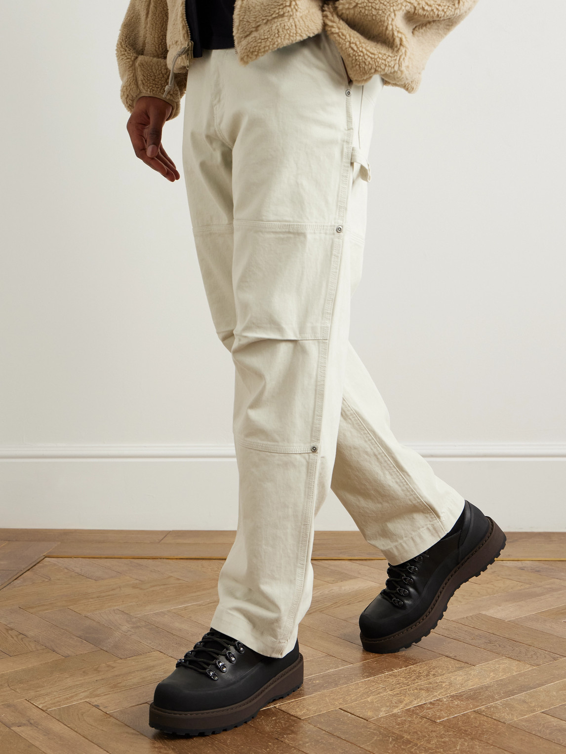 Diemme Cornaro Gomma Rubber And Suede-trimmed Full Grain-leather Sneakers In Black