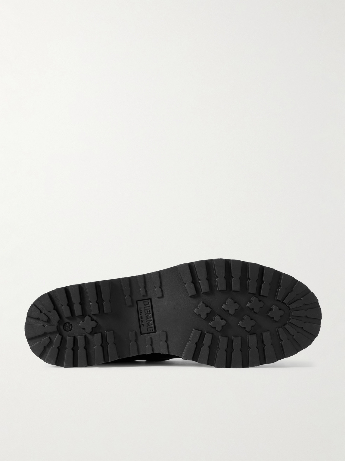 Diemme Cornaro Rubber And Suede-trimmed Full-grain Leather Sneakers In Black
