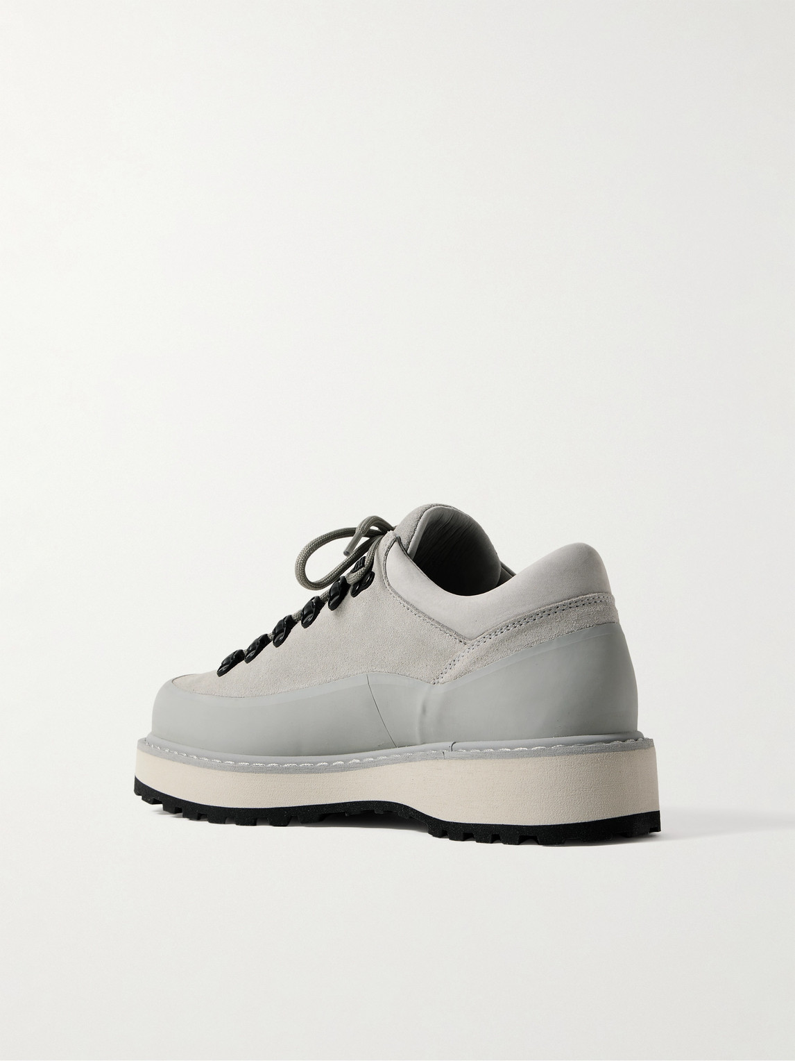 Diemme Cornaro Rubber And Nubuck-trimmed Suede Boots In Gray