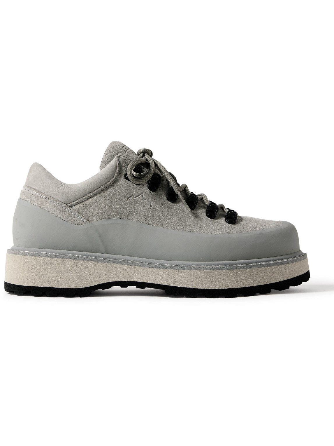 Diemme Cornaro Rubber And Nubuck-trimmed Suede Boots In Gray