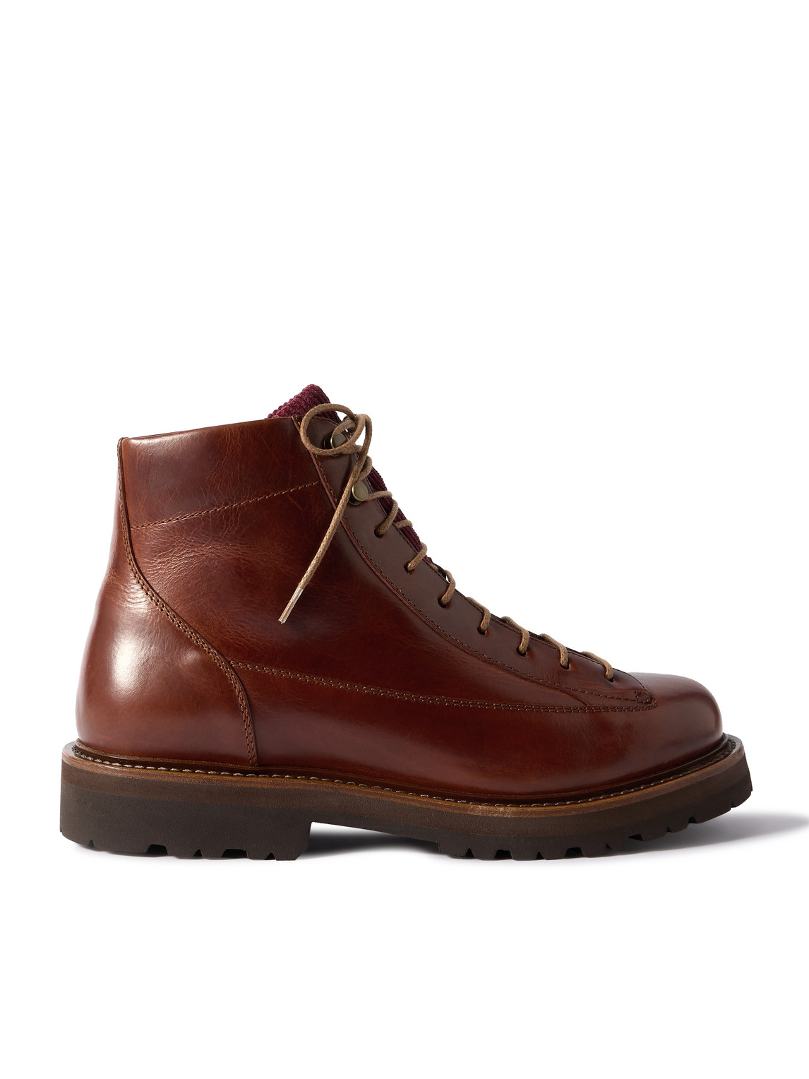Brunello Cucinelli Leather Boots In Brown