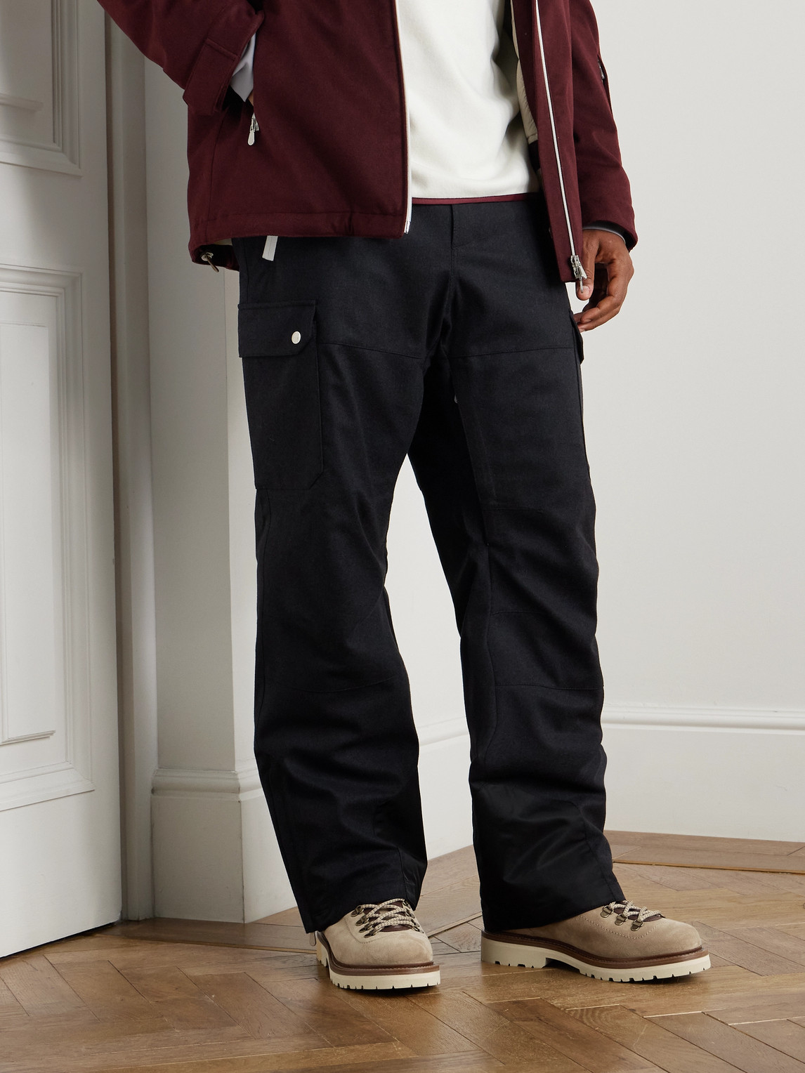 Brunello Cucinelli Flannel-trimmed Suede Boots In Neutrals