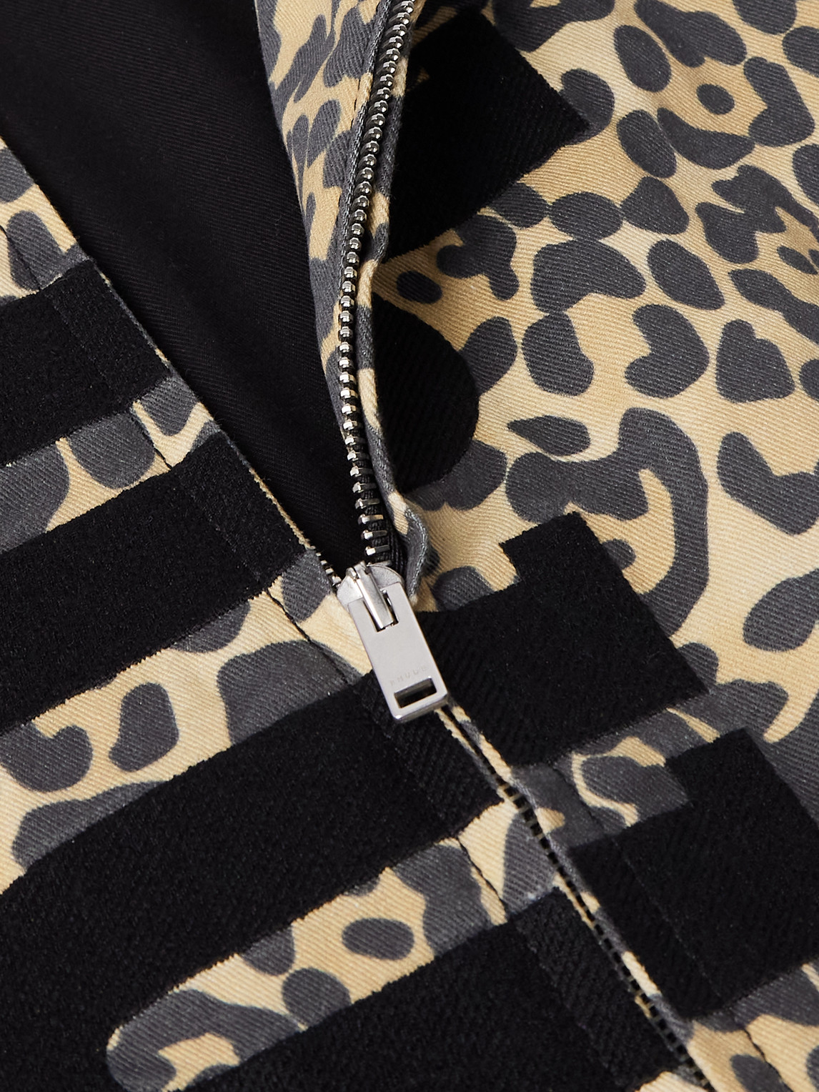 Rhude Logo-appliquéd Leopard-print Cotton-twill Bomber Jacket In Gold