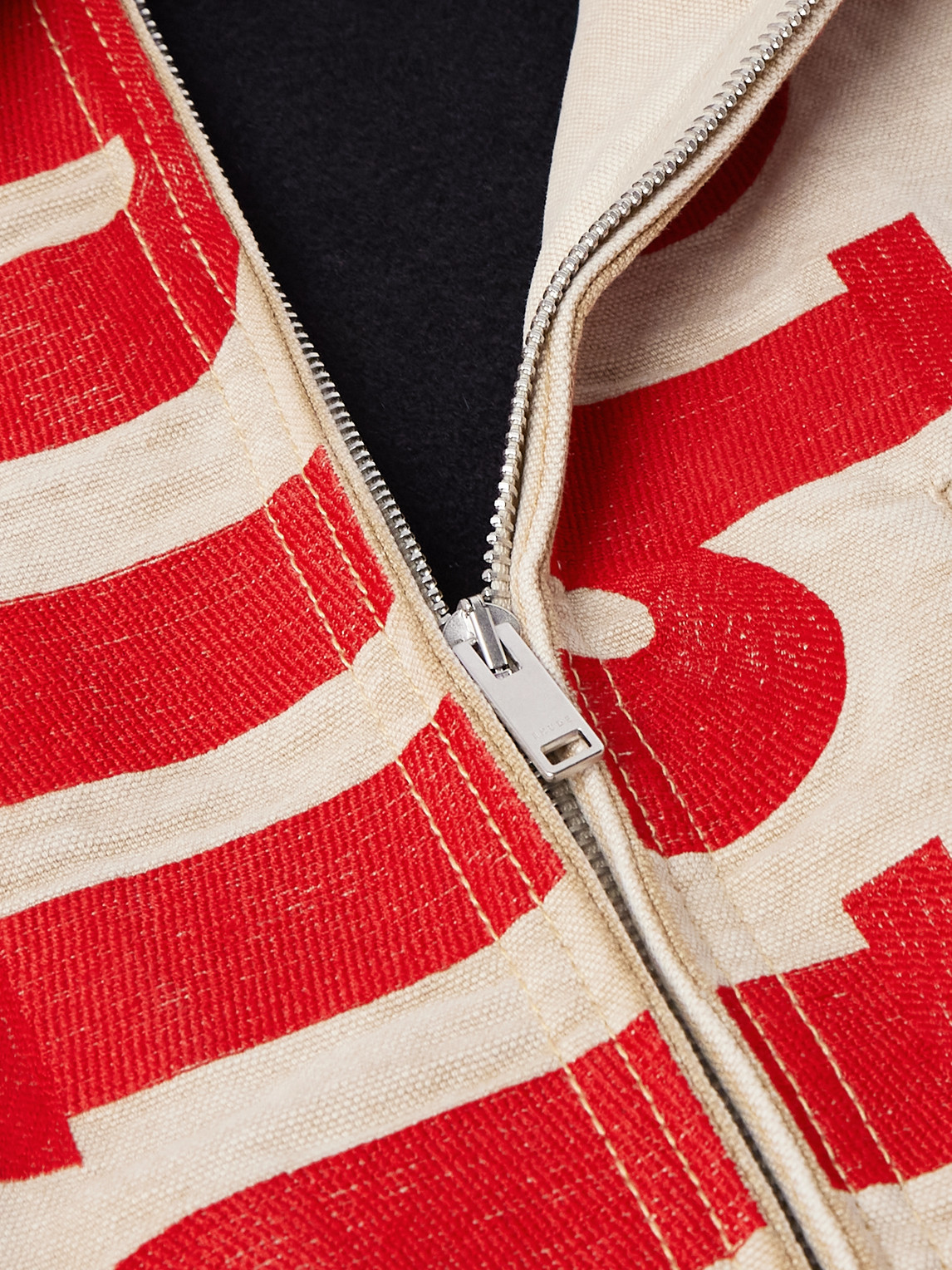 Rhude Corduroy-trimmed Logo-print Distressed Cotton-canvas Bomber Jacket In Neutral