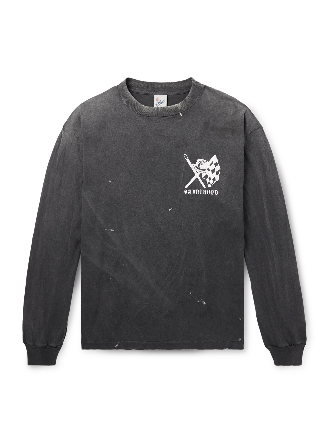 Neighborhood Speed Kills Distressed Logo-Print Cotton-Jersey T-Shirt