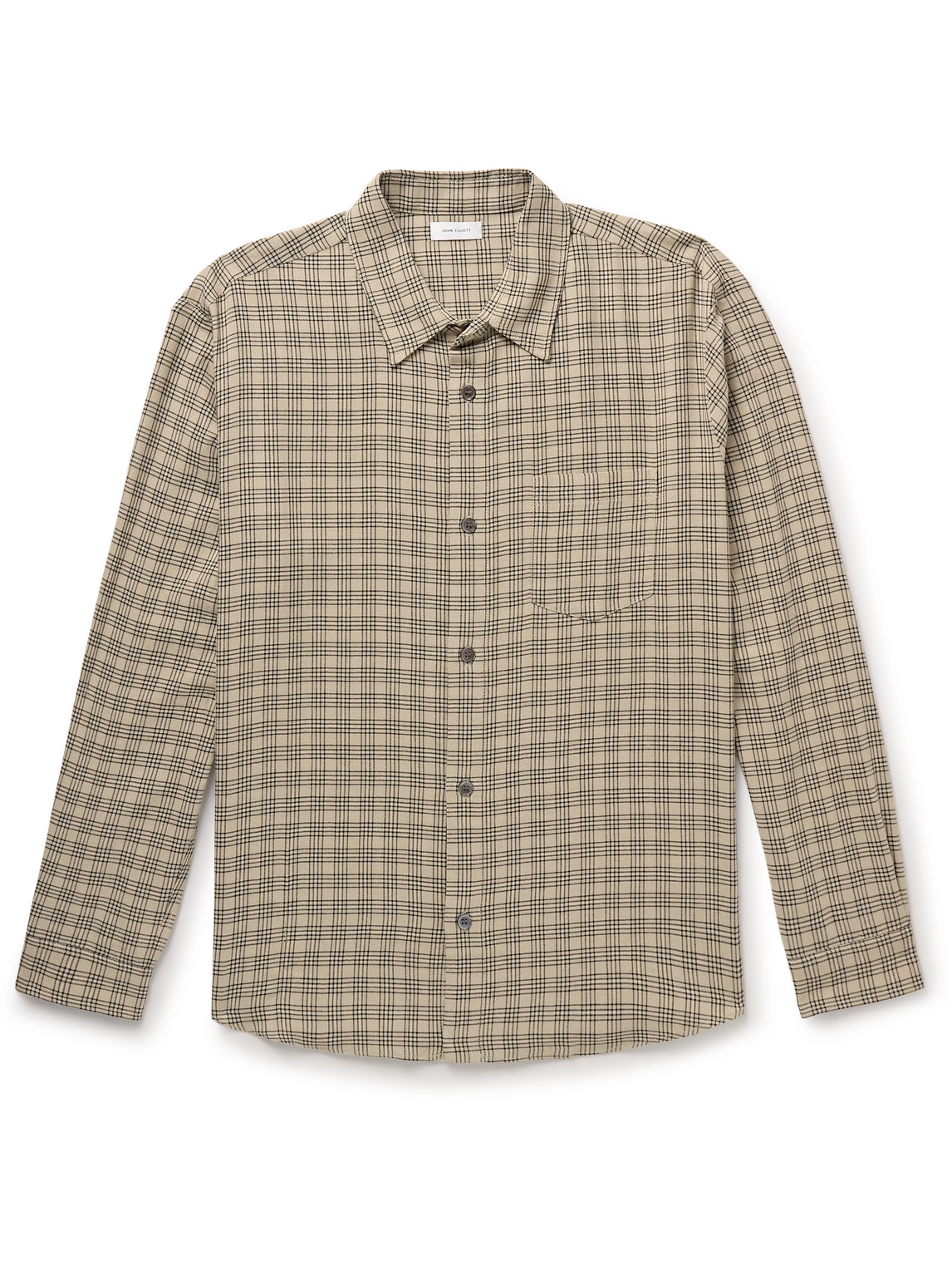 John Elliott Cloak Checked Woven Shirt In Neutrals