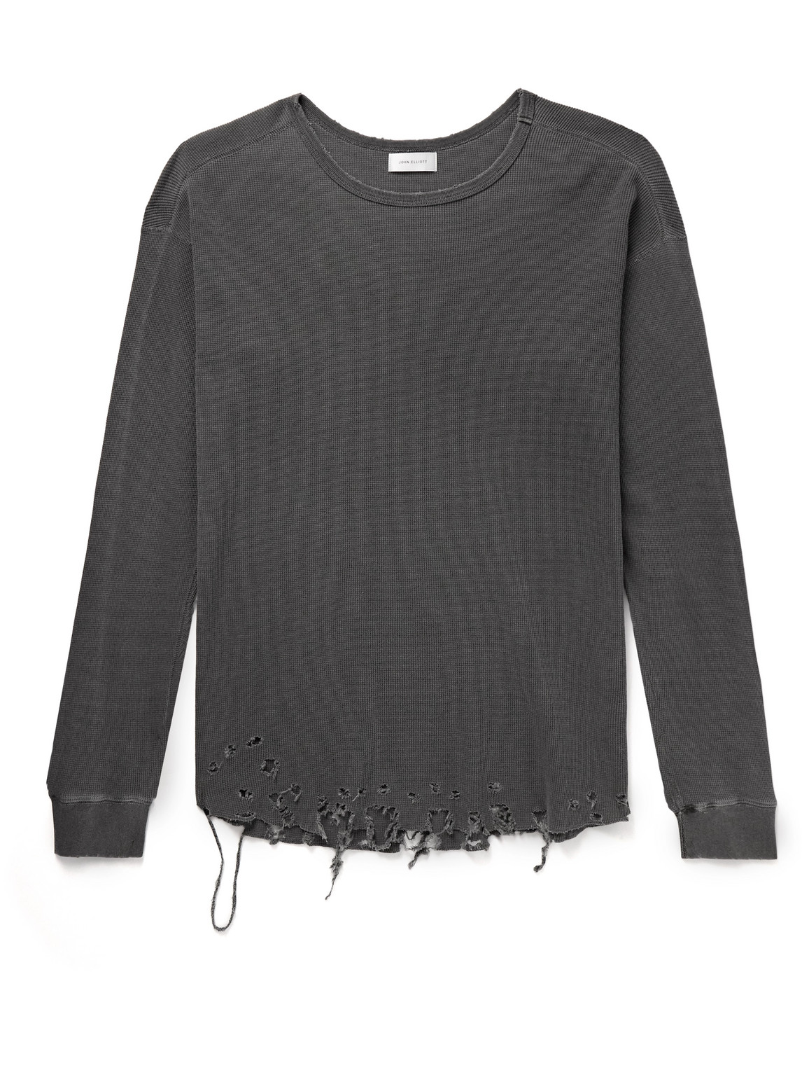 Folsom Distressed Waffle-Knit Cotton T-Shirt