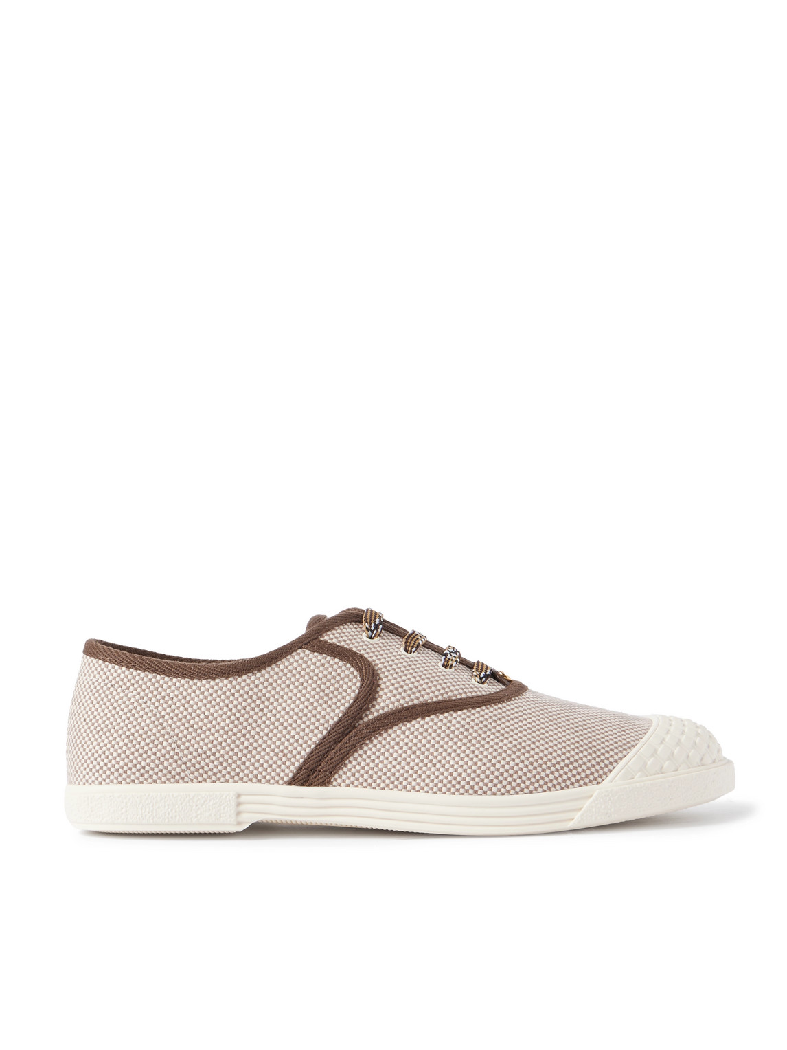 Valentino Bay By Bay Webbing-trimmed Checked Canvas Sneakers In Unknown