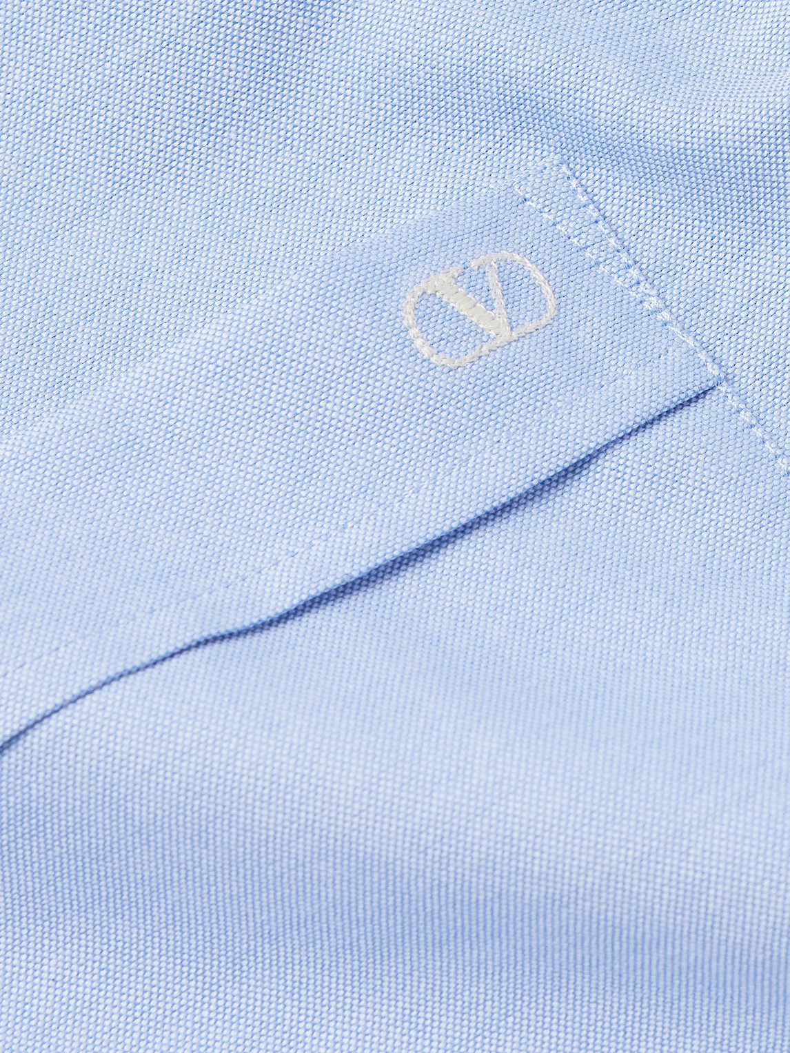 Valentino Camicia Maniche Lunghe Vlogo Signature Shirts Light Blue In Blue