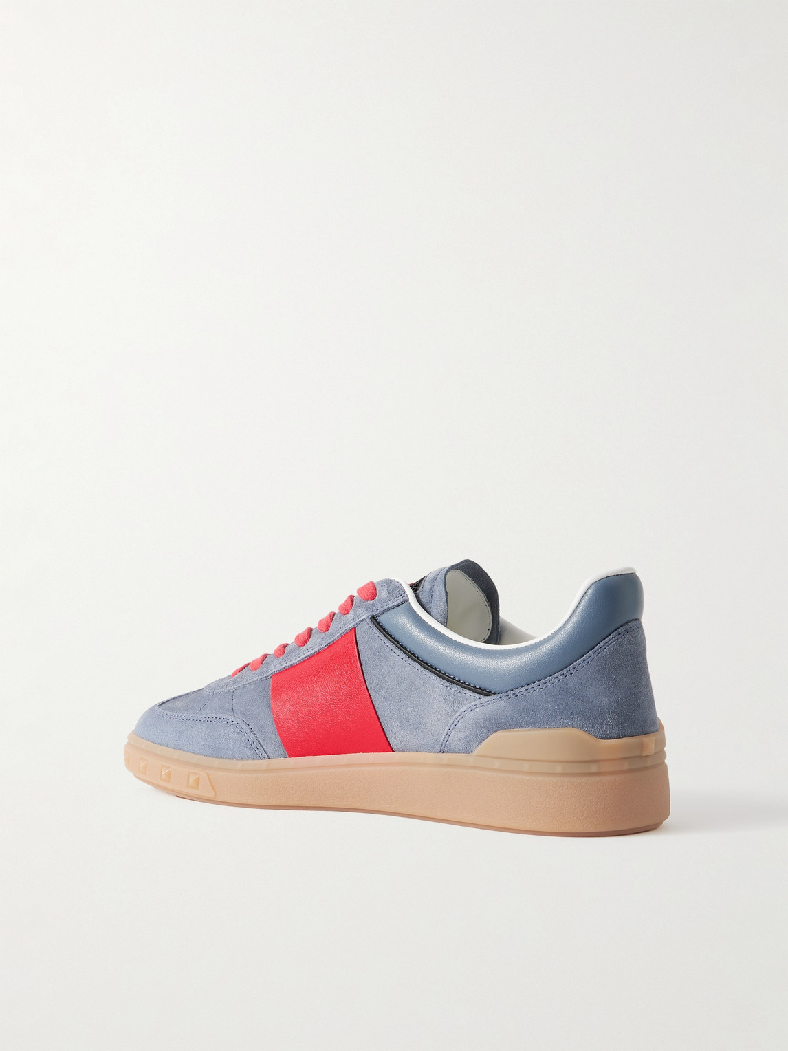 Valentino Garavani Men Upvillage Low Top Sneaker In Split Leather And Calfskin Nappa Leather In Gray