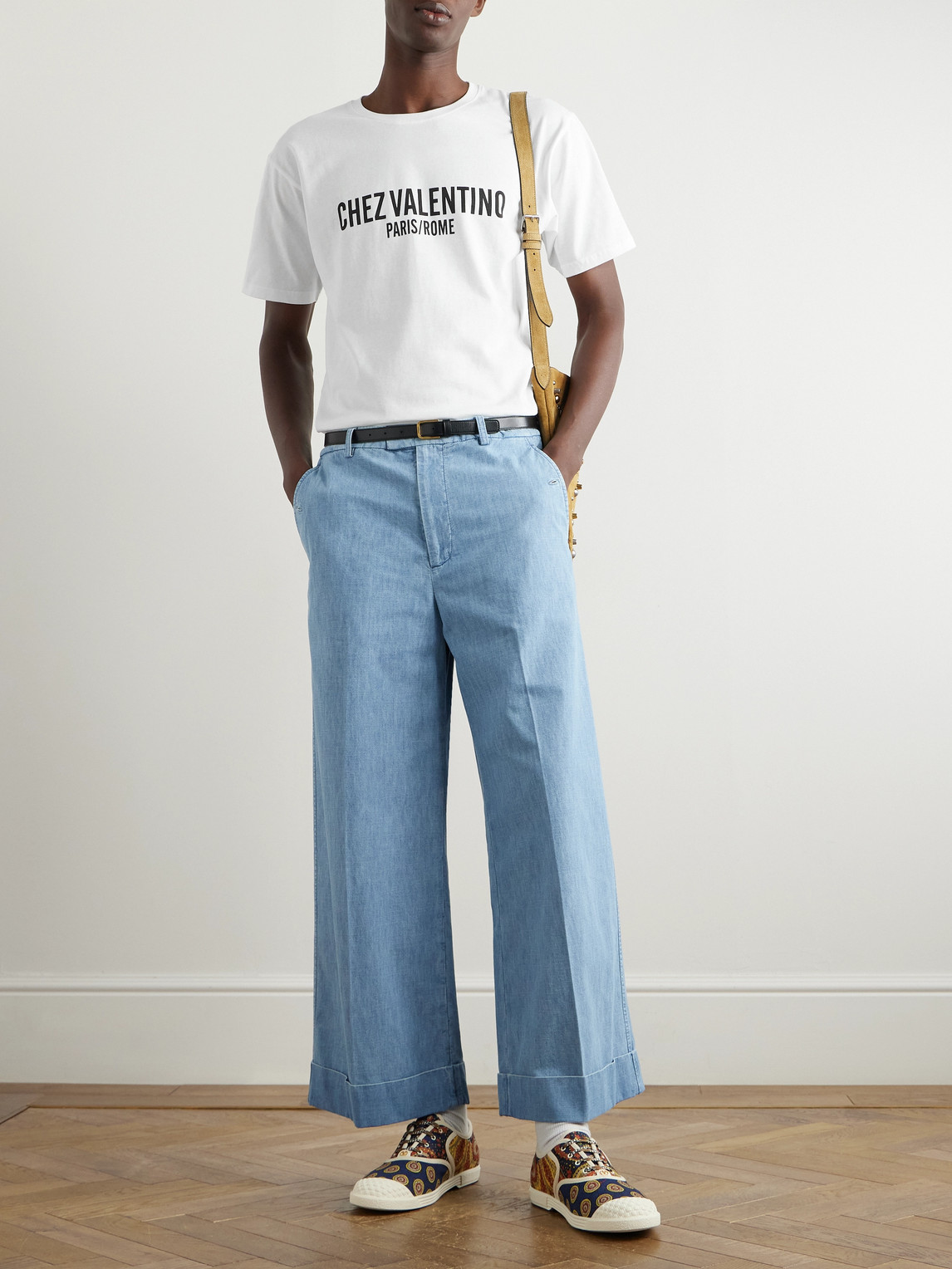 Valentino Cotton Crew-neck T-shirt In White