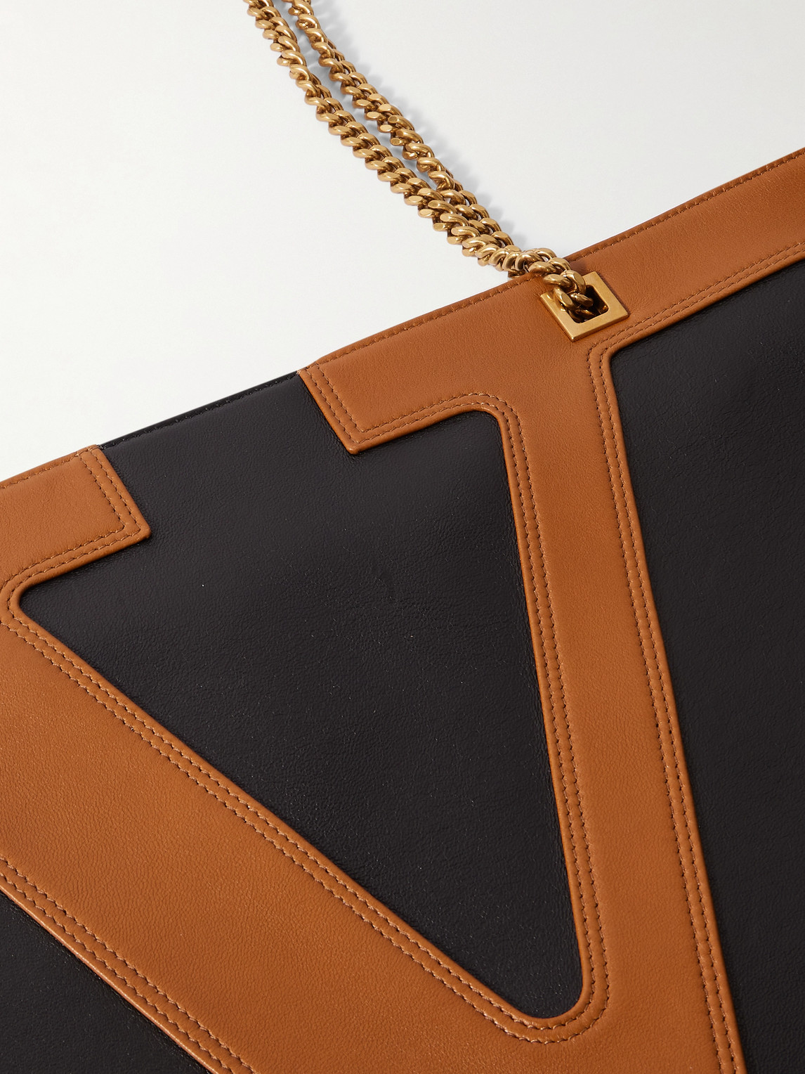 Valentino Viva Superstar Two-tone Leather Tote Bag In Black