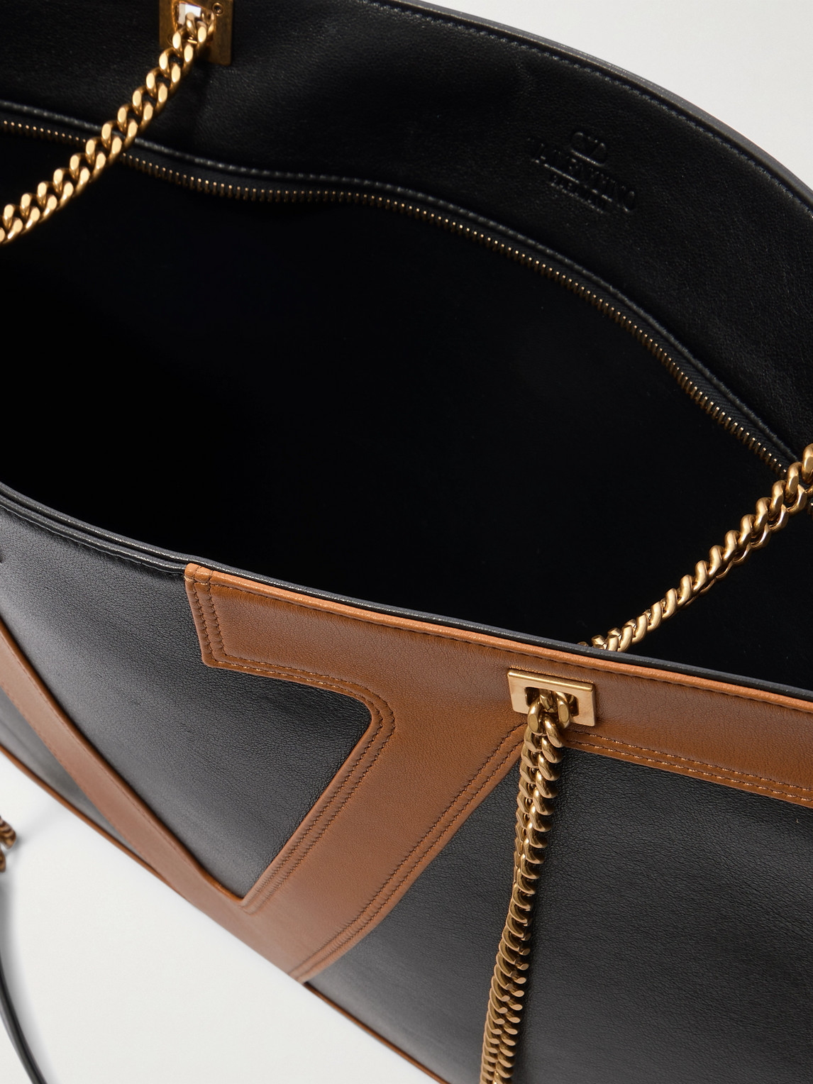 Valentino Viva Superstar Two-tone Leather Tote Bag In Black