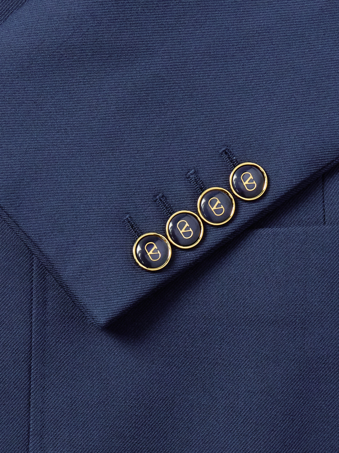 Valentino Slim Fit Wool Gabardine Jacket In Blue