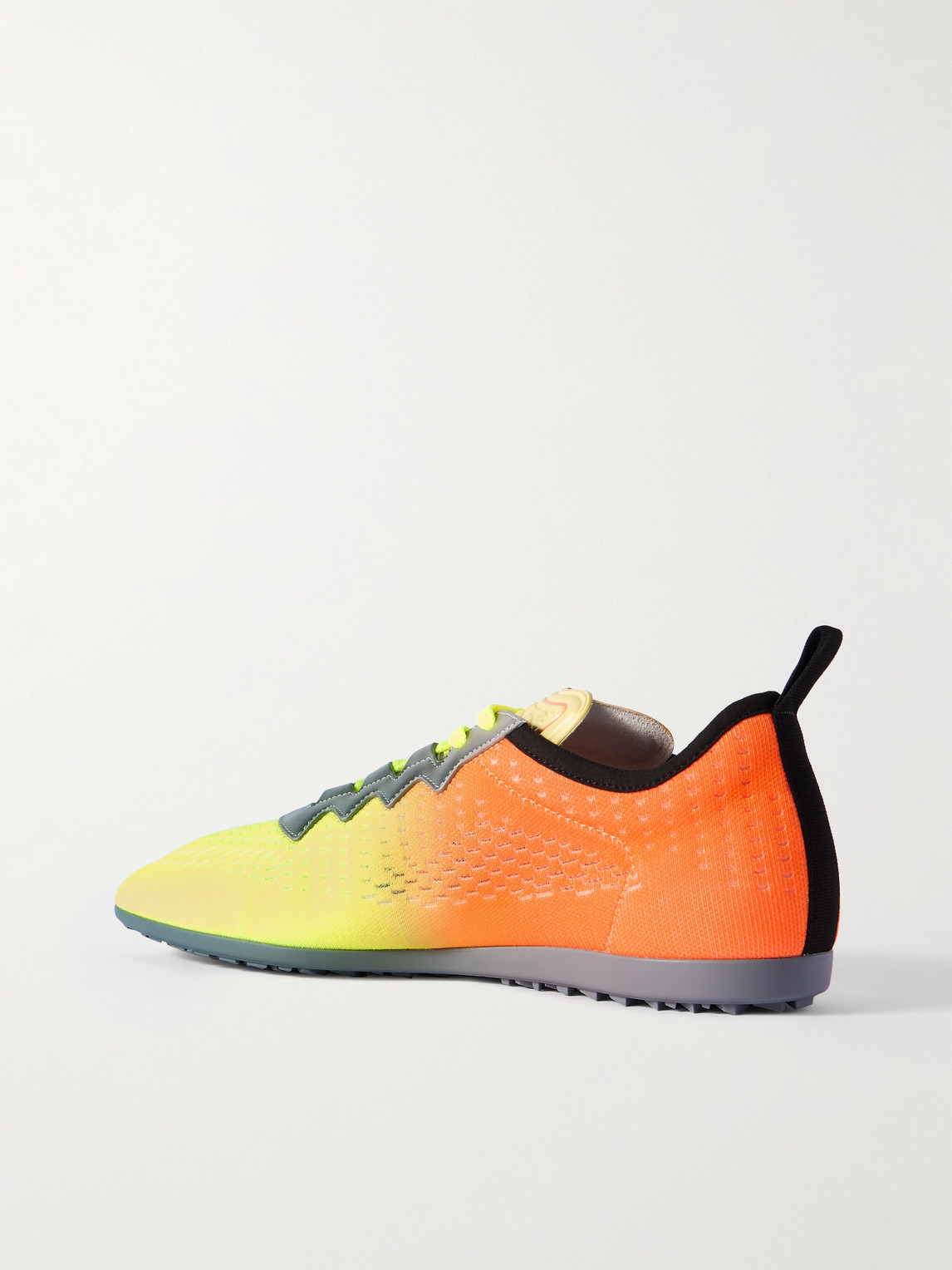 Valentino Lime Green And Fluorescent Orange Sporty Sneakers In Cotton And Pu Bold Design In Yellow