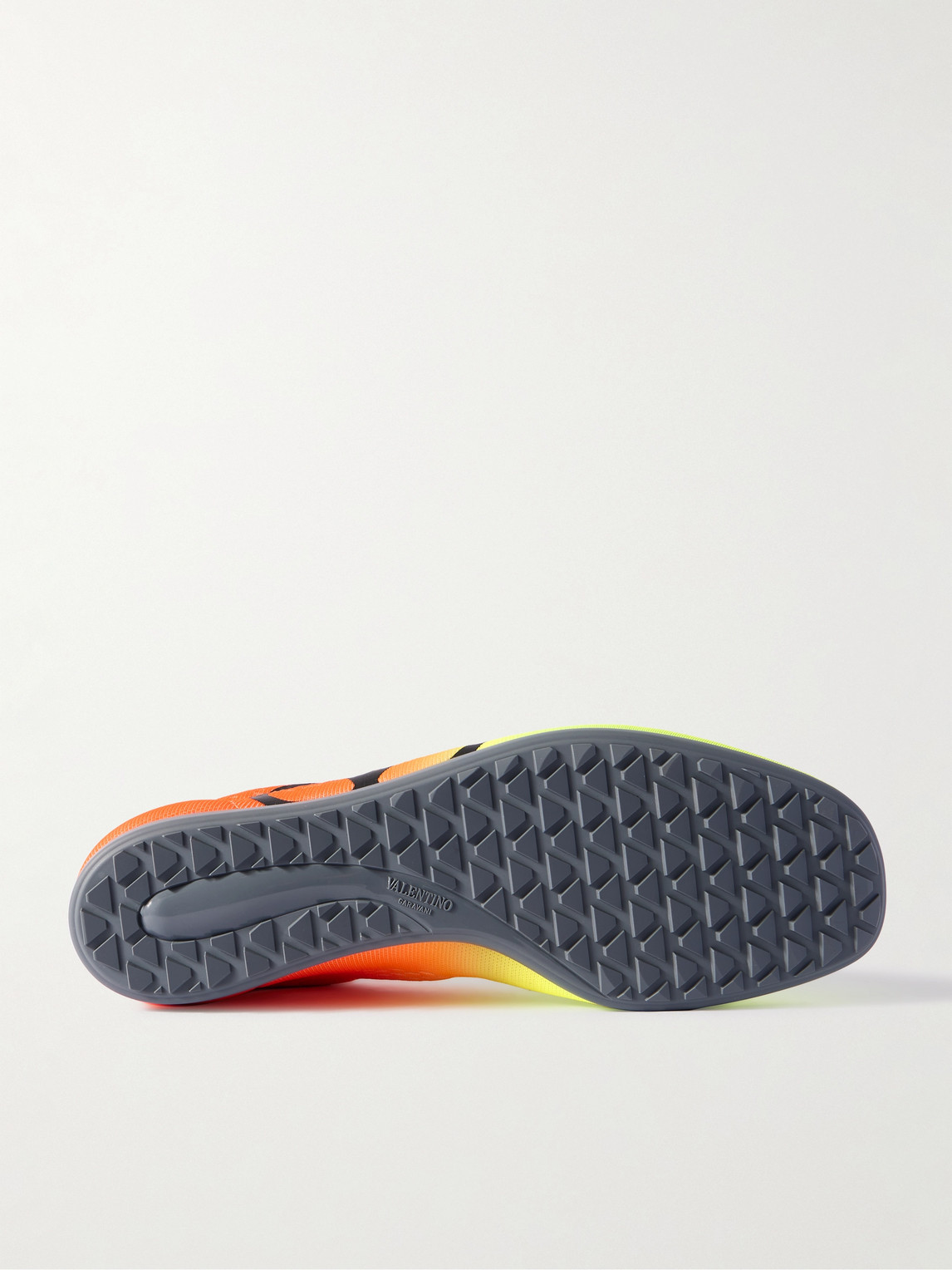 Valentino Lime Green And Fluorescent Orange Sporty Sneakers In Cotton And Pu Bold Design In Yellow
