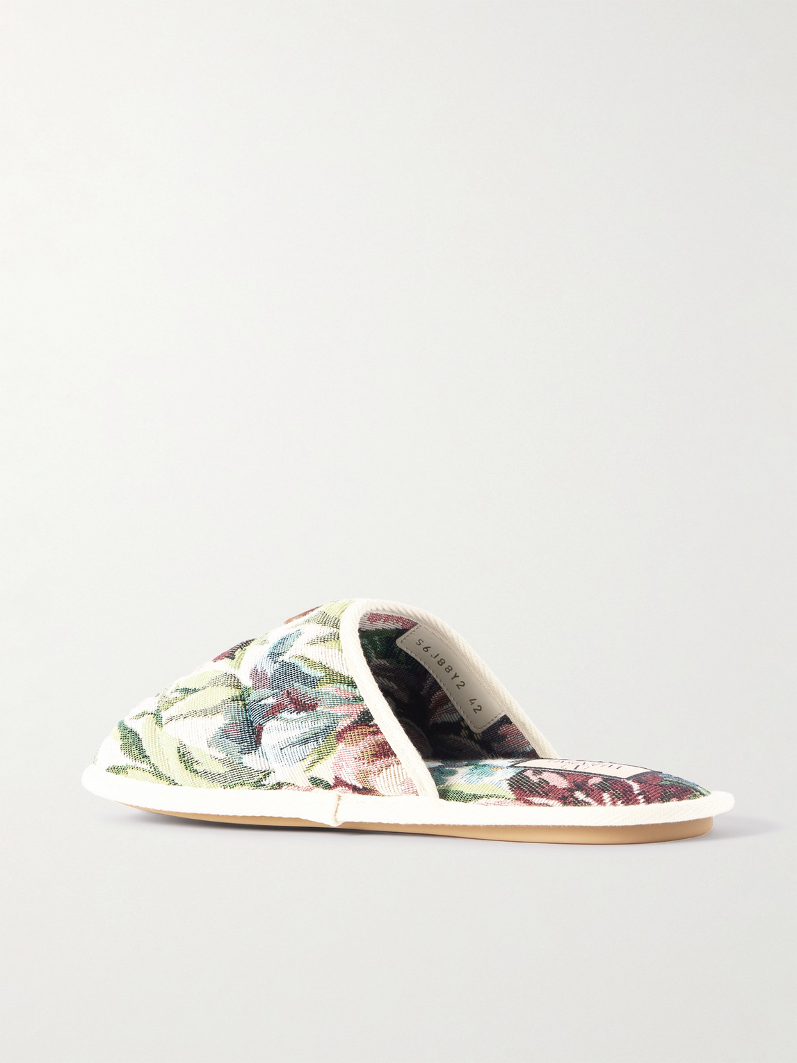 Valentino Logo-embellished Jacquard Slippers In Neutrals