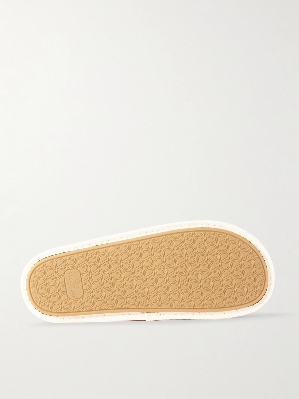 Valentino Logo-embellished Jacquard Slippers In Neutrals