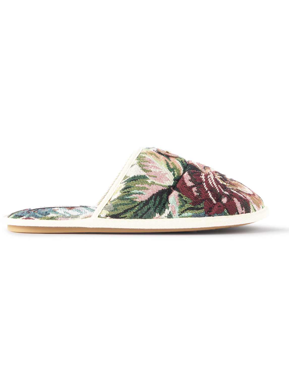 Valentino Garavani Logo-embellished Jacquard Slippers In Neutrals