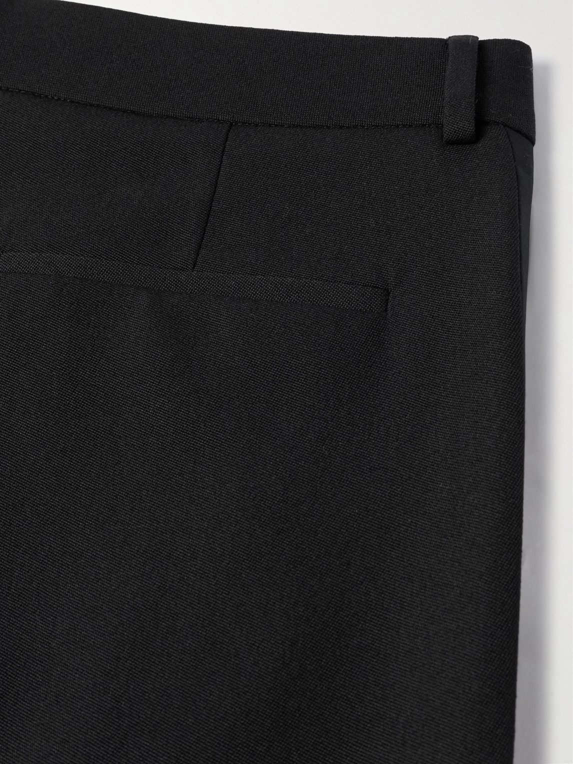 Valentino Straight-leg Satin-trimmed Grain De Poudre Wool Tuxedo Trousers In Black
