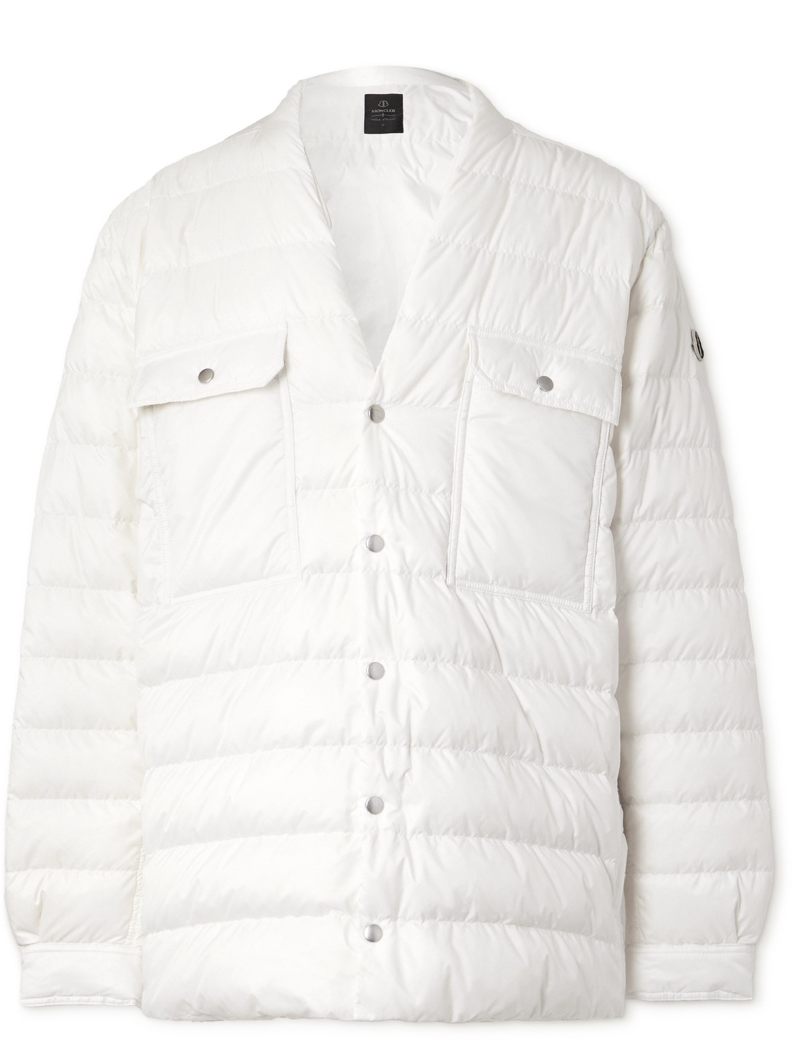 Rick Owens Moncler Logo-appliquéd Quilted Shell Down Jacket In White