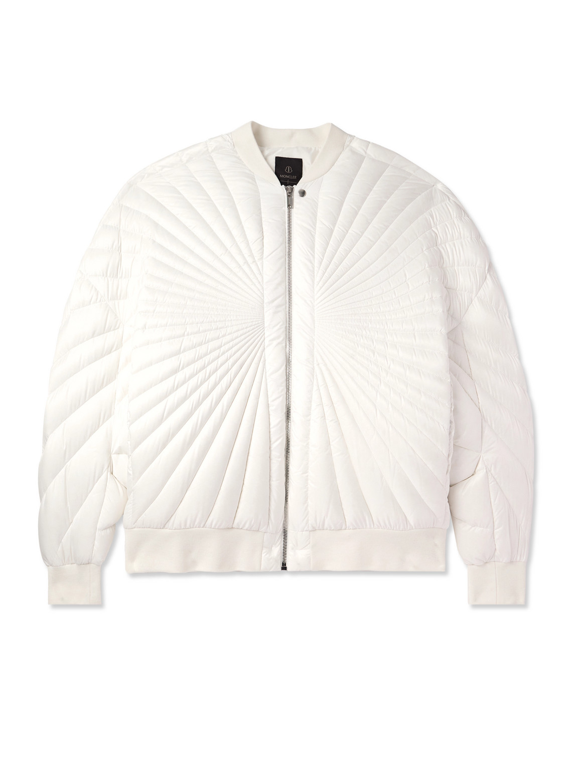Rick Owens Moncler Oversized Padded Quilted Shell Bomber Jacket In White