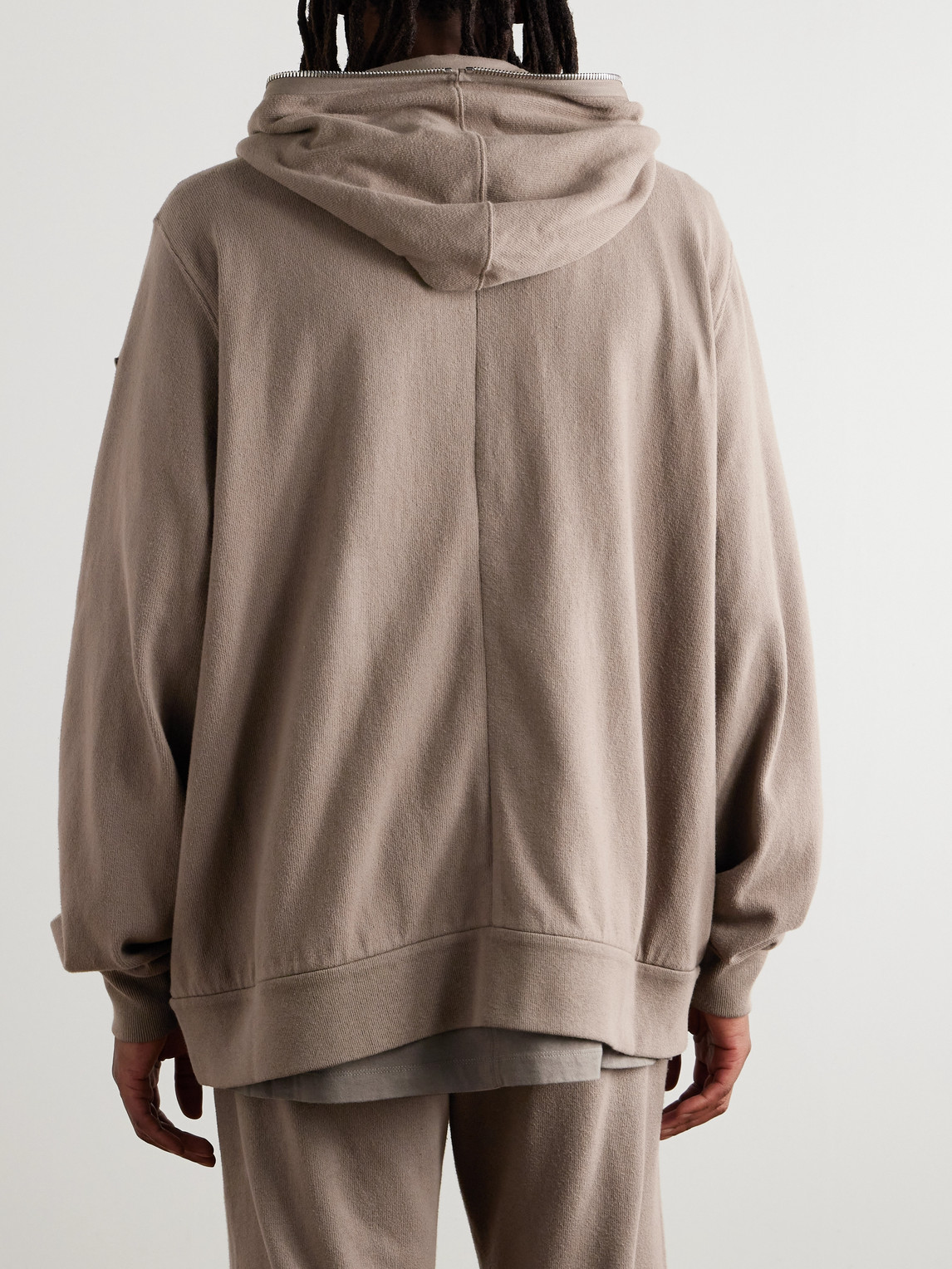 Rick Owens☆関税込☆Moncler ジャンボ ジップアップ パーカー Rick Owens - Moncler Jumbo Oversized Logo-Appliquéd Cotton