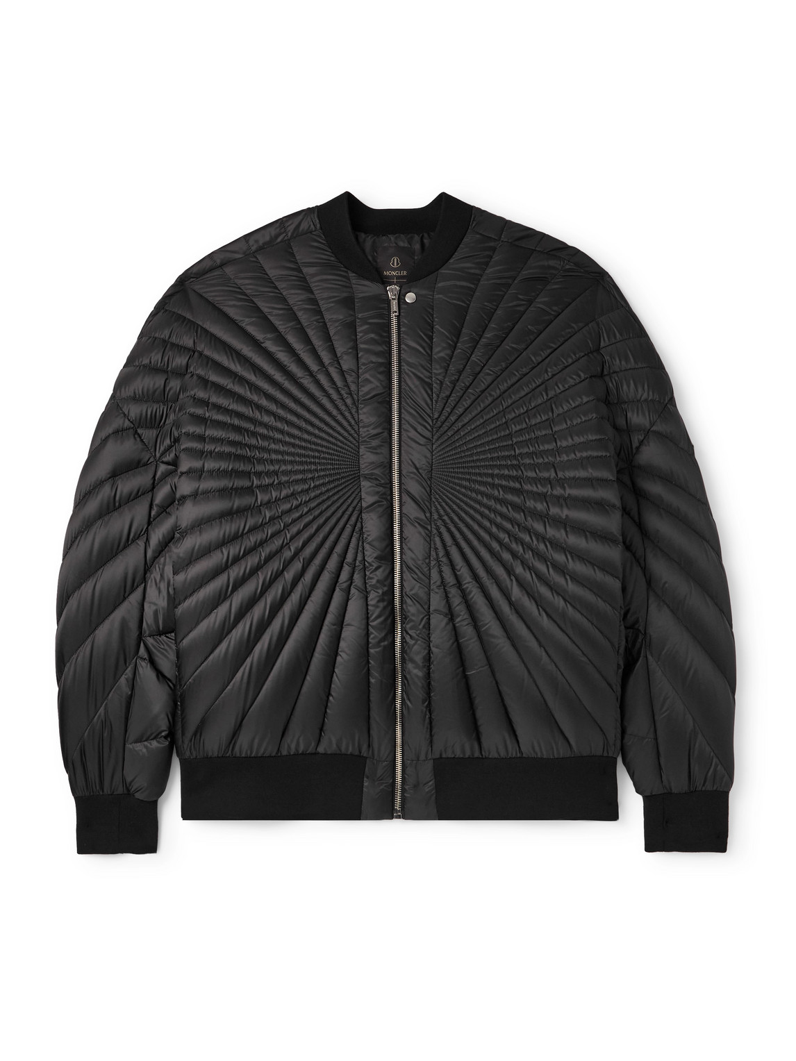 Rick Owens Moncler Oversized Padded Quilted Shell Bomber Jacket In Black