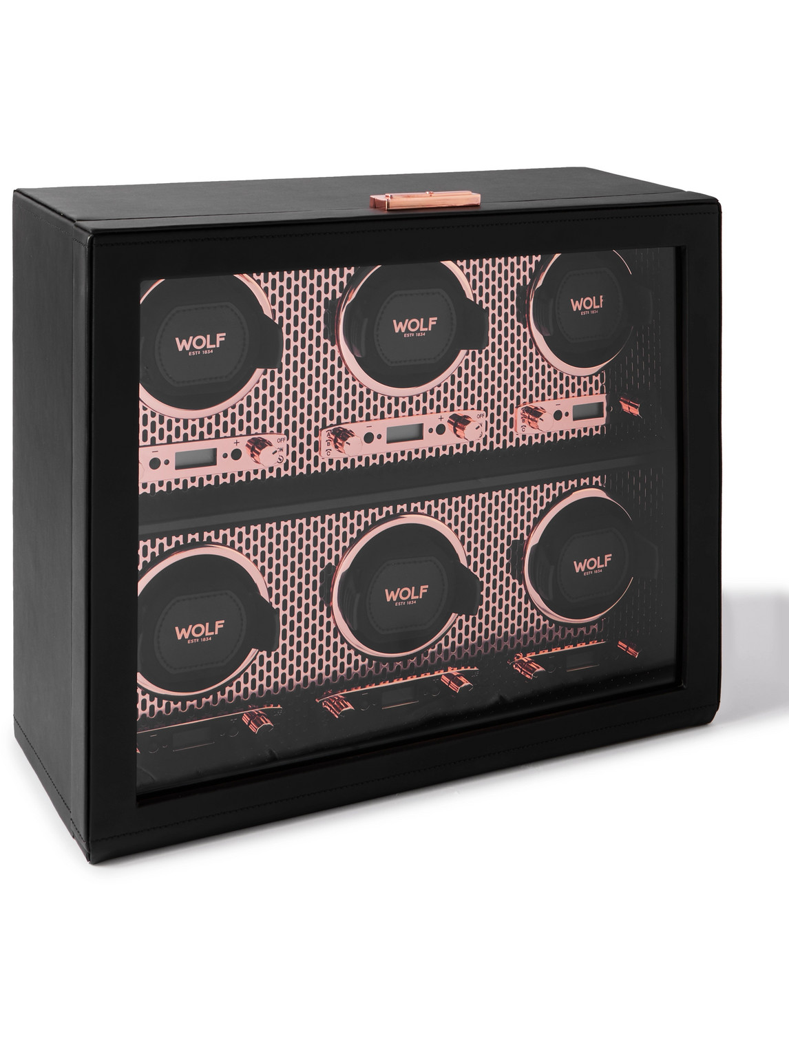 WOLF – Axis Vegan Leather Six-Piece Watch Winder