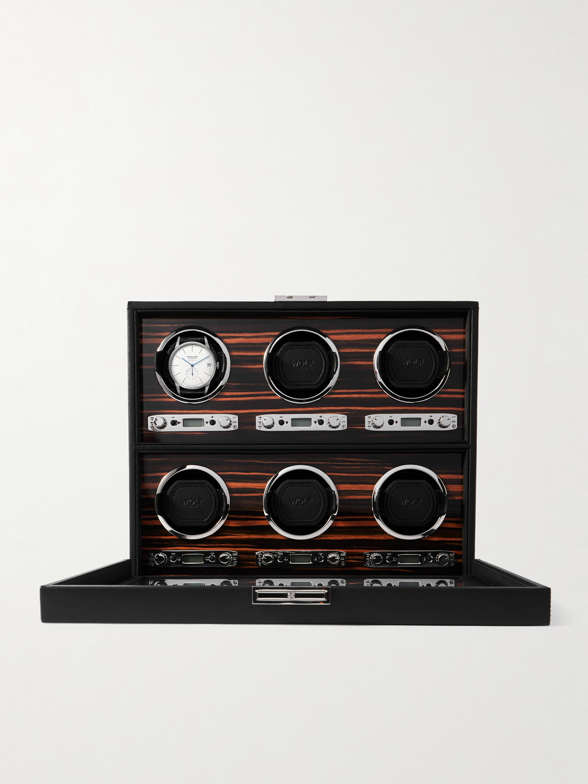Roadster Full-Grain Vegan Leather Six-Piece Watch Winder — 2