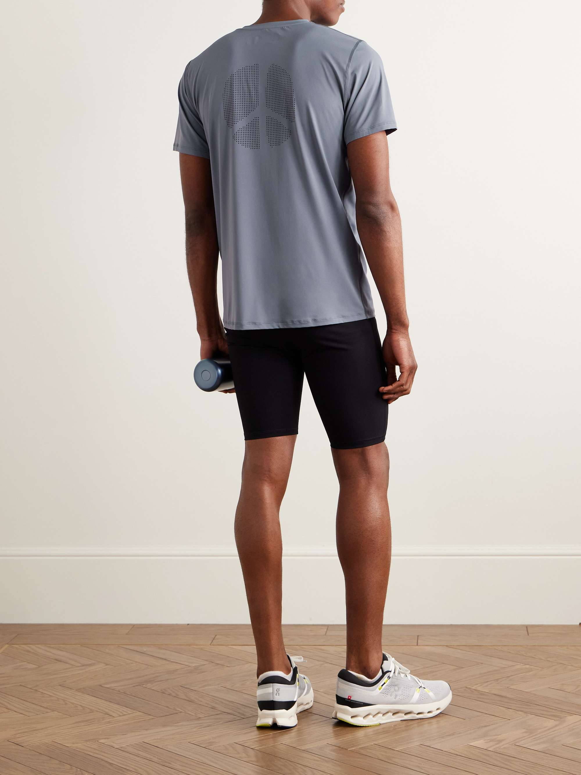 DISTRICT VISION Aloe Logo-Print Perforated Stretch-Jersey T-Shirt
