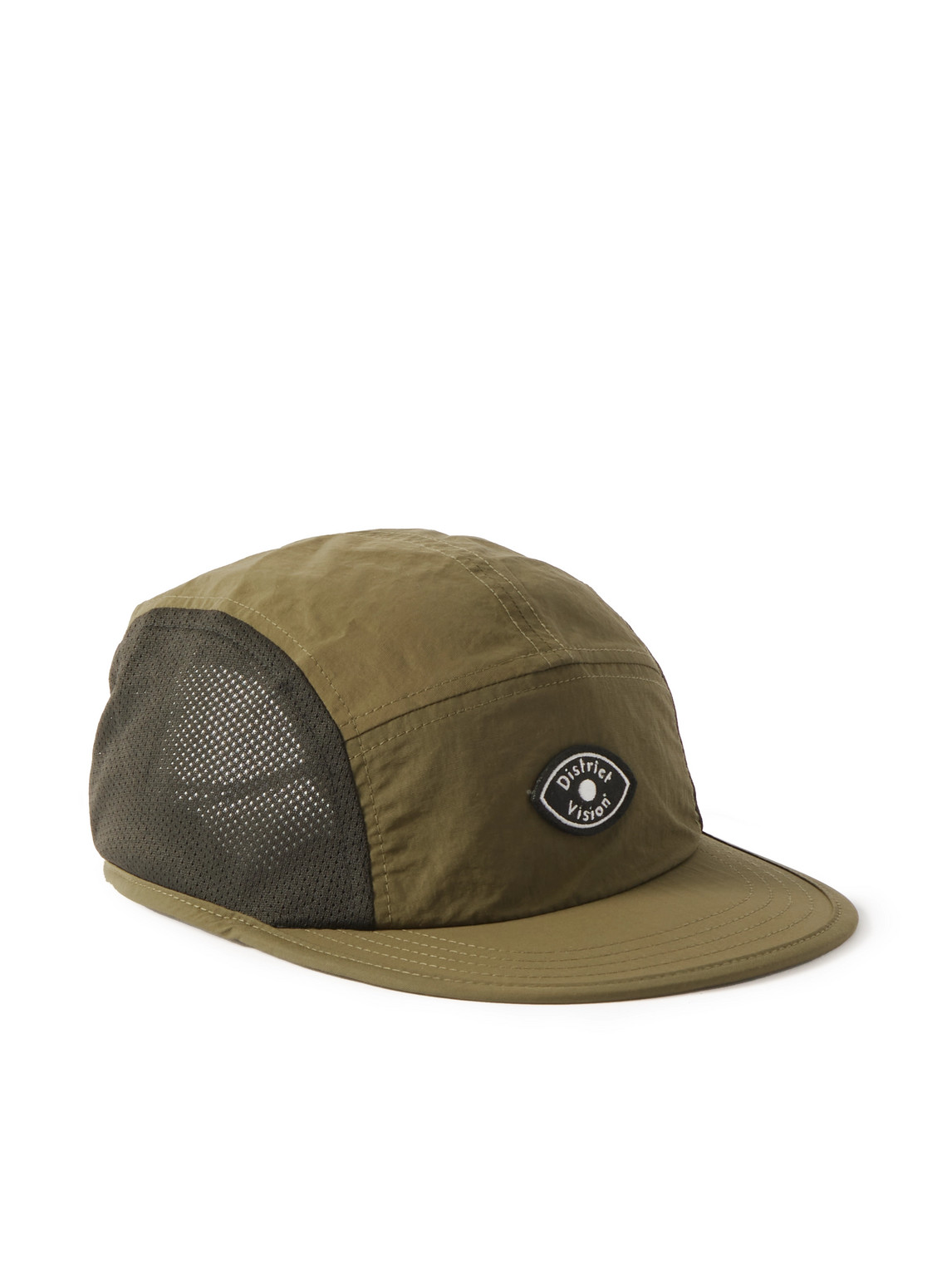 District Vision Logo-appliquéd Panelled Shell And Mesh Cap In Green