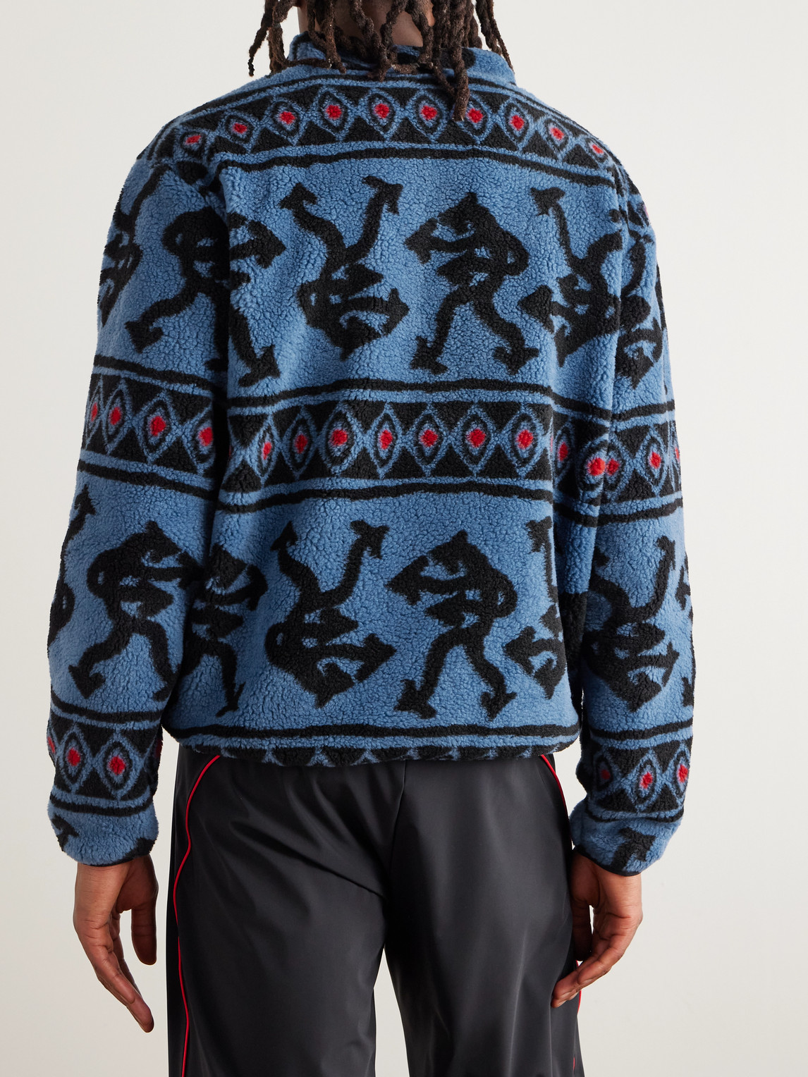District Vision Blue Half-zip Pile Fleece Jacket