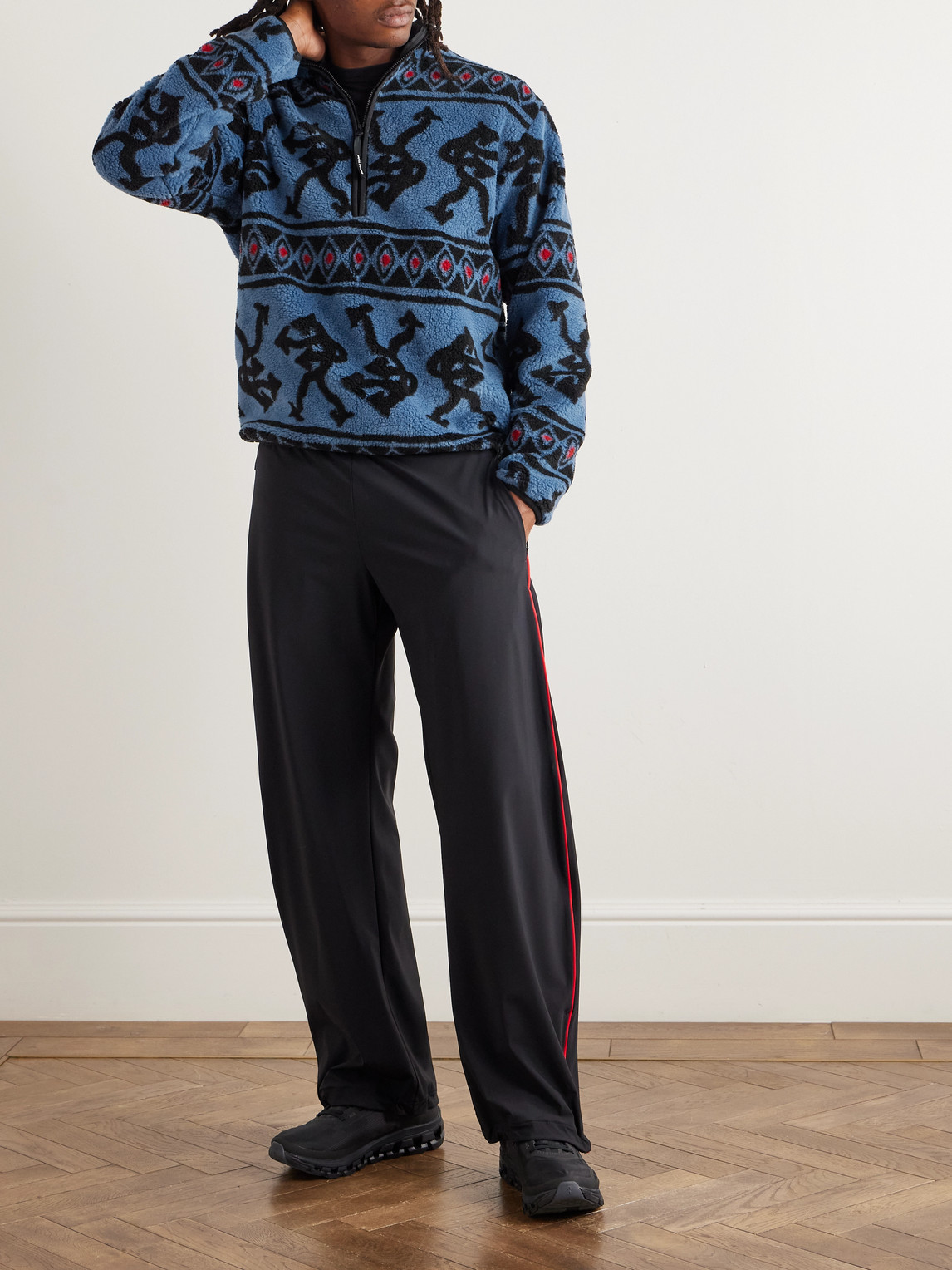 District Vision Blue Half-zip Pile Fleece Jacket