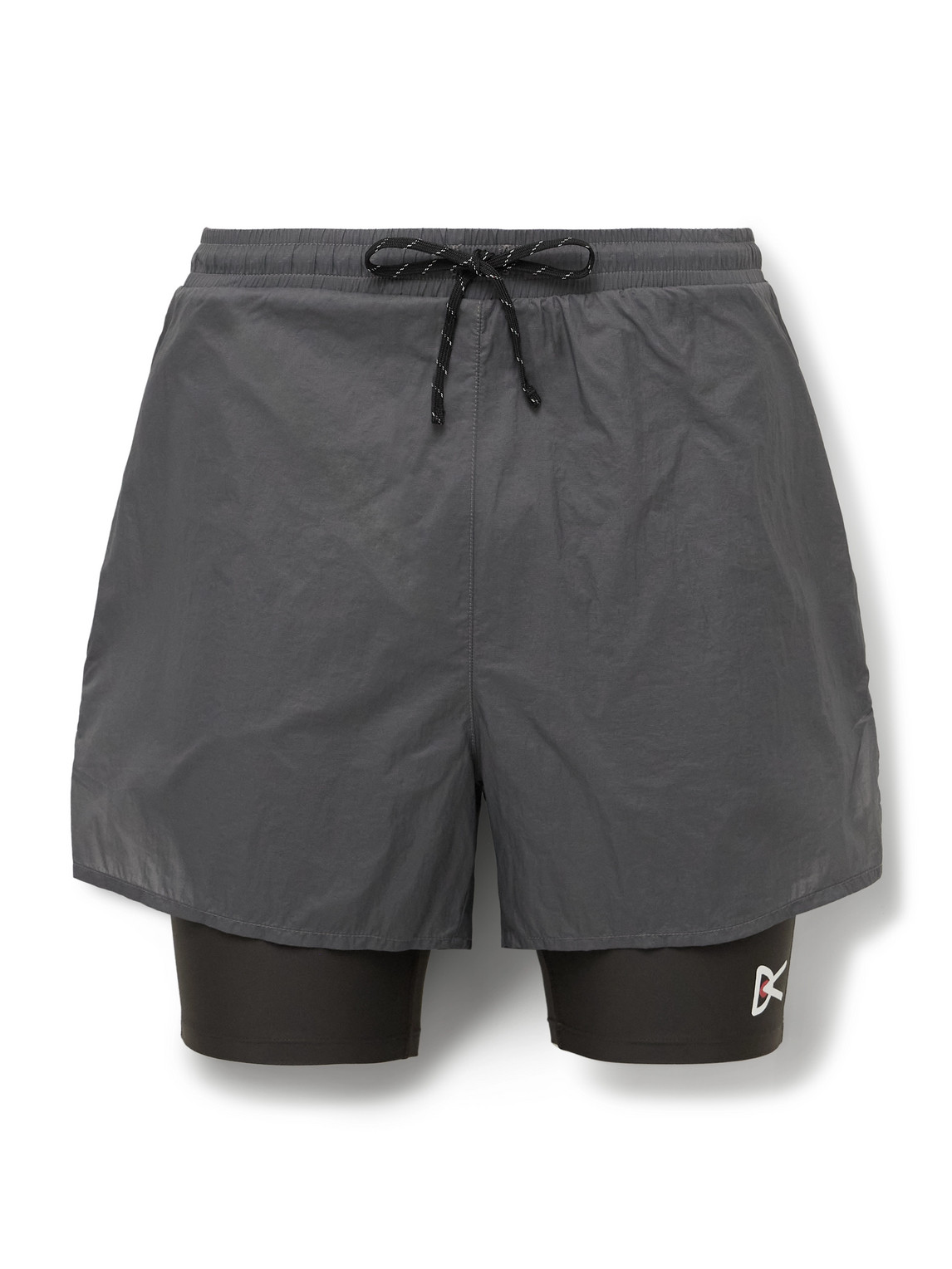 Straight-Leg Layered Logo-Print Shell and Stretch-Recycled Jersey Drawstring Shorts