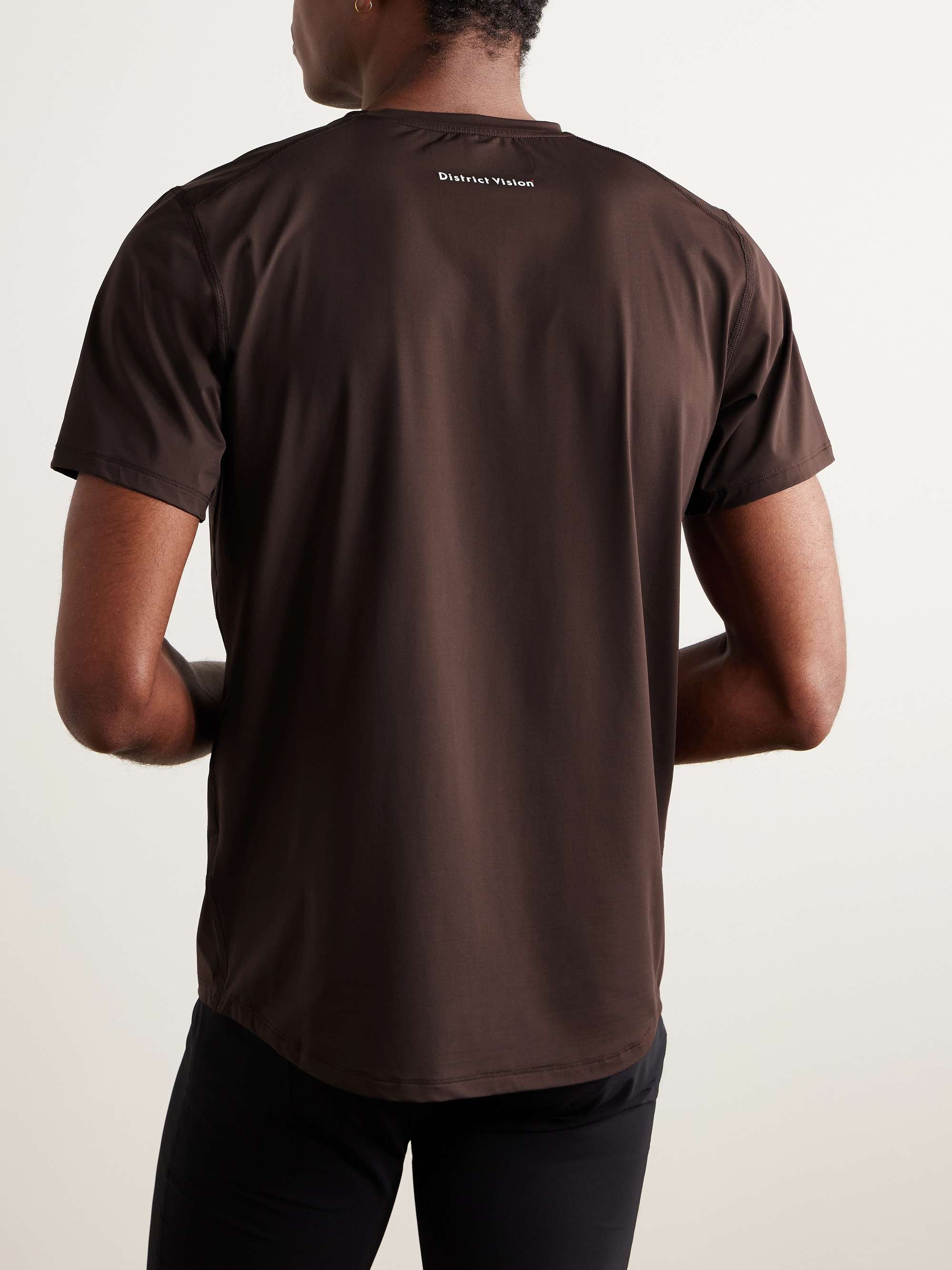 DISTRICT VISION Logo-Print Stretch-Jersey Running T-Shirt