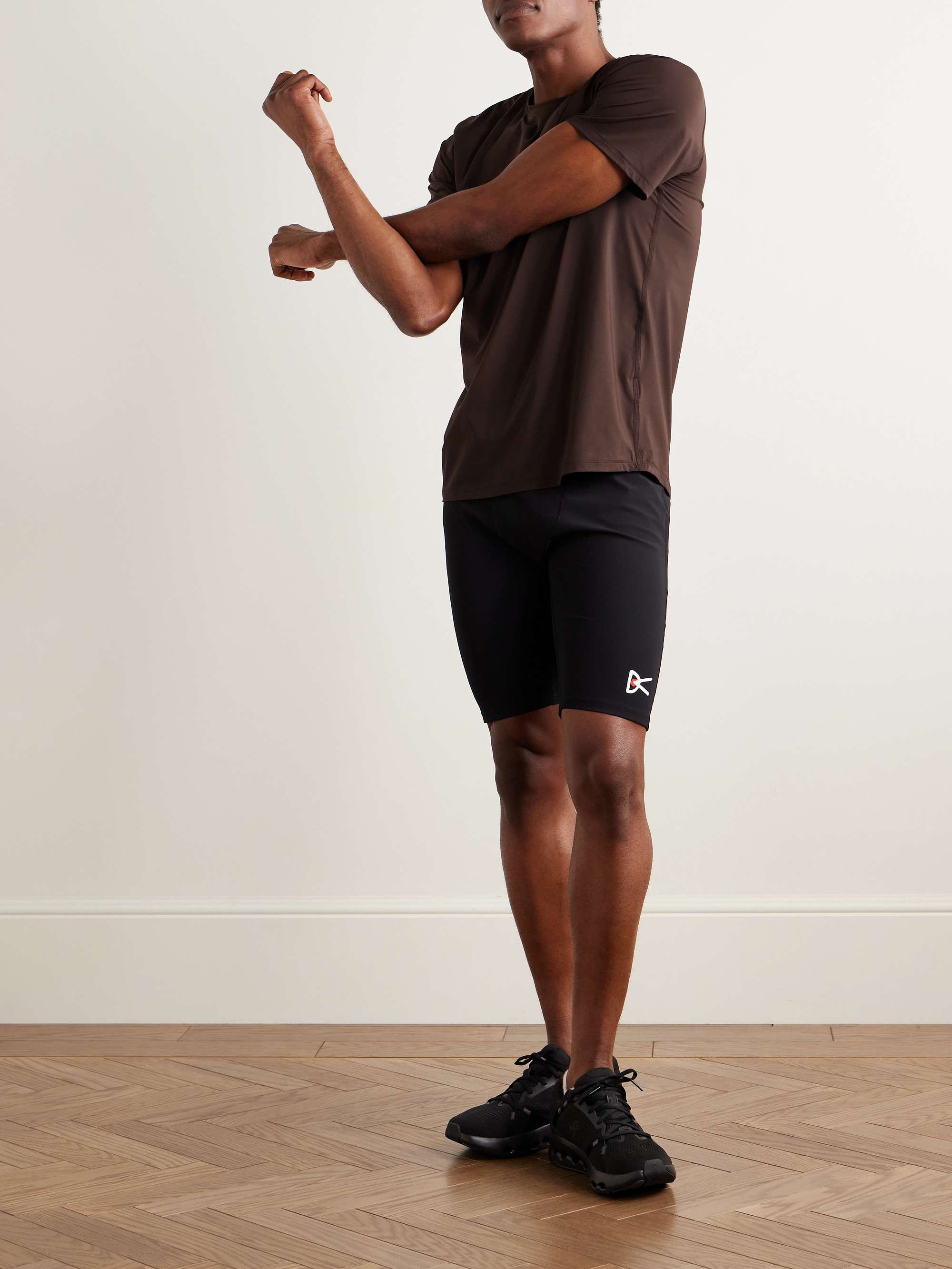 DISTRICT VISION Logo-Print Stretch-Jersey Running T-Shirt