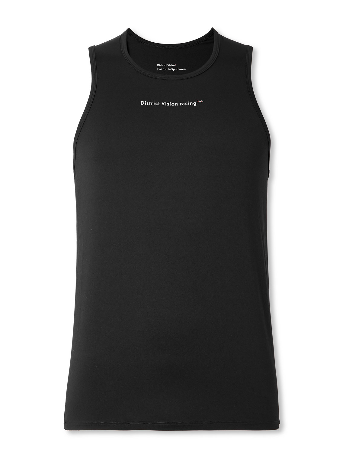District Vision Perforated Logo-print Aloe Stretch-jersey Tank Top In Black