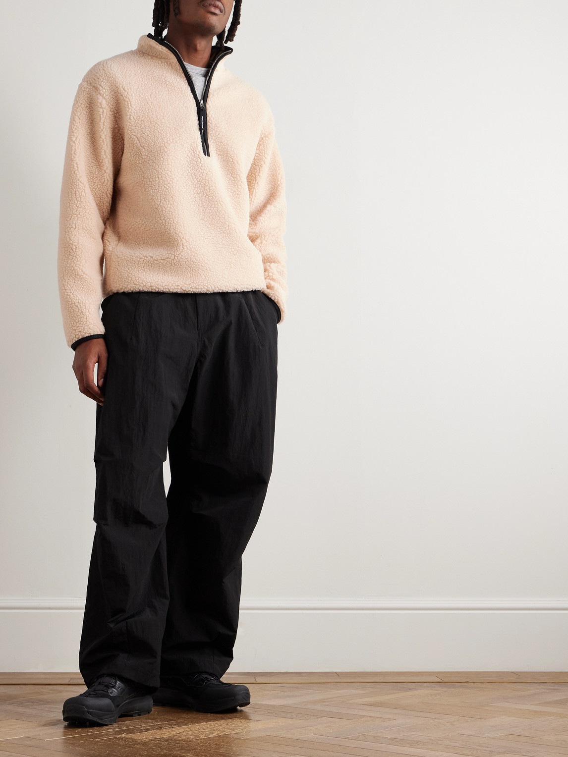 District Vision Doug Fleece Half-zip Sweatshirt In Neutral