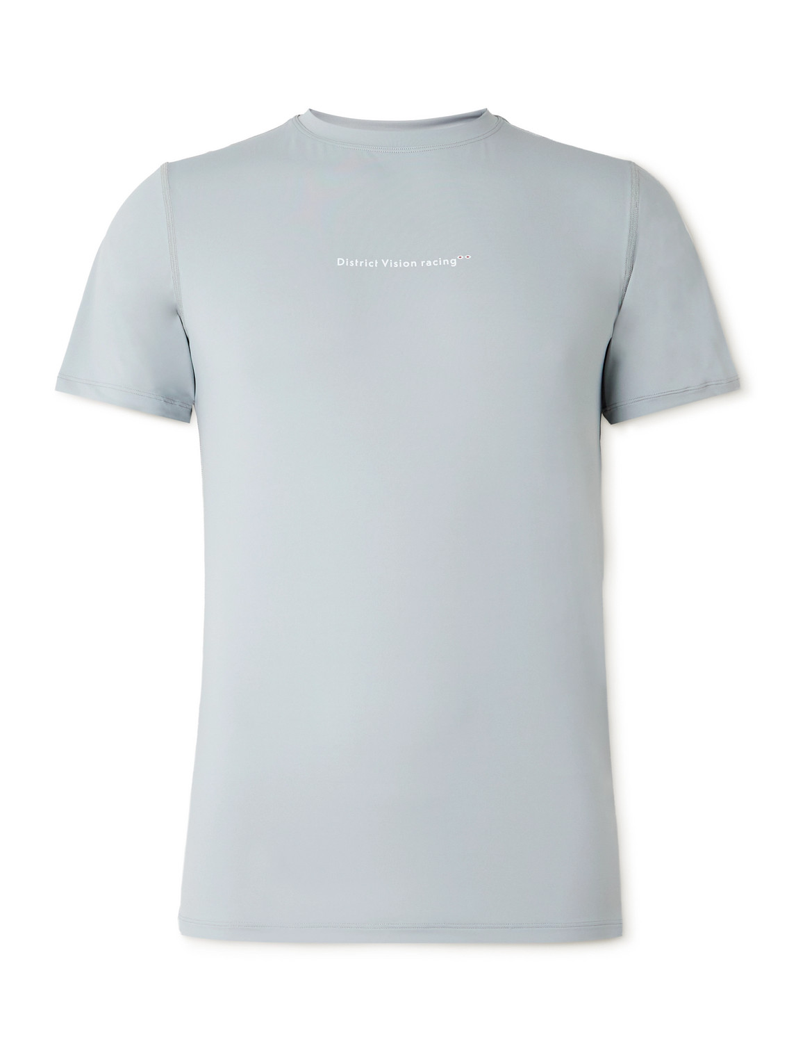 District Vision Logo-print Perforated Aloe Stretch-jersey T-shirt In Gray