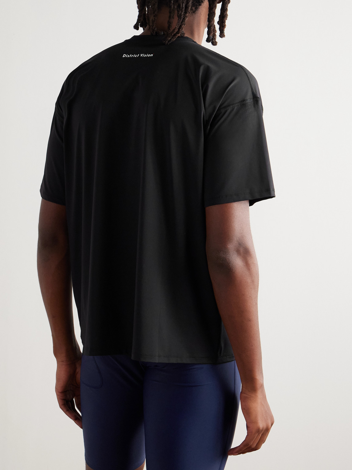 District Vision Logo-print Stretch-jersey T-shirt In Black