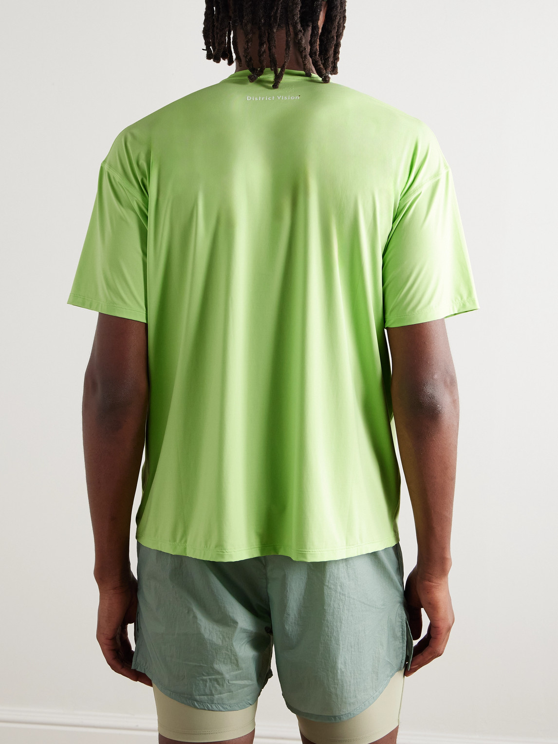 District Vision Logo-print Stretch-jersey T-shirt In Green