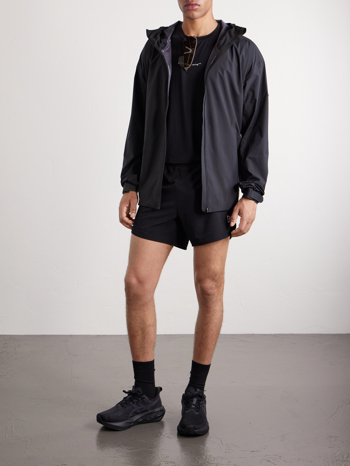 Straight-Leg Logo-Print 5" Stretch-Jersey Running Shorts — 2